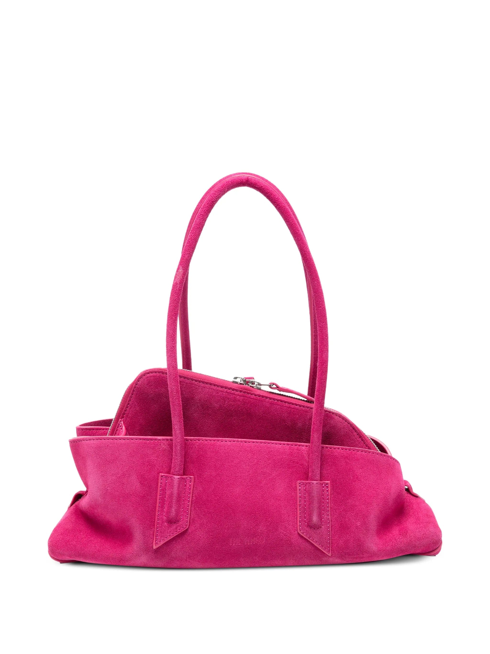 The Attico small La Passeggiata brushed suede shoulder bag