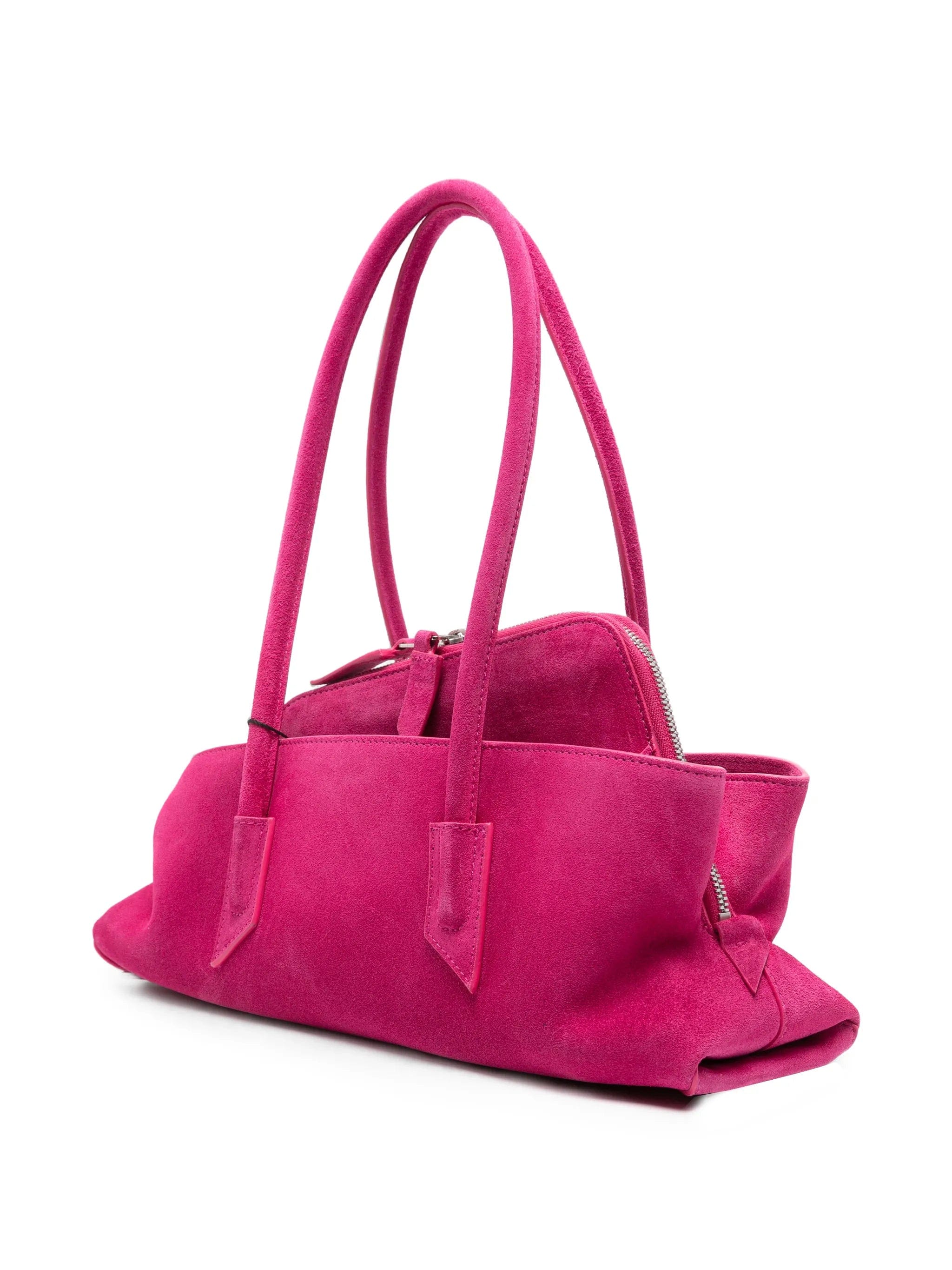 The Attico small La Passeggiata brushed suede shoulder bag