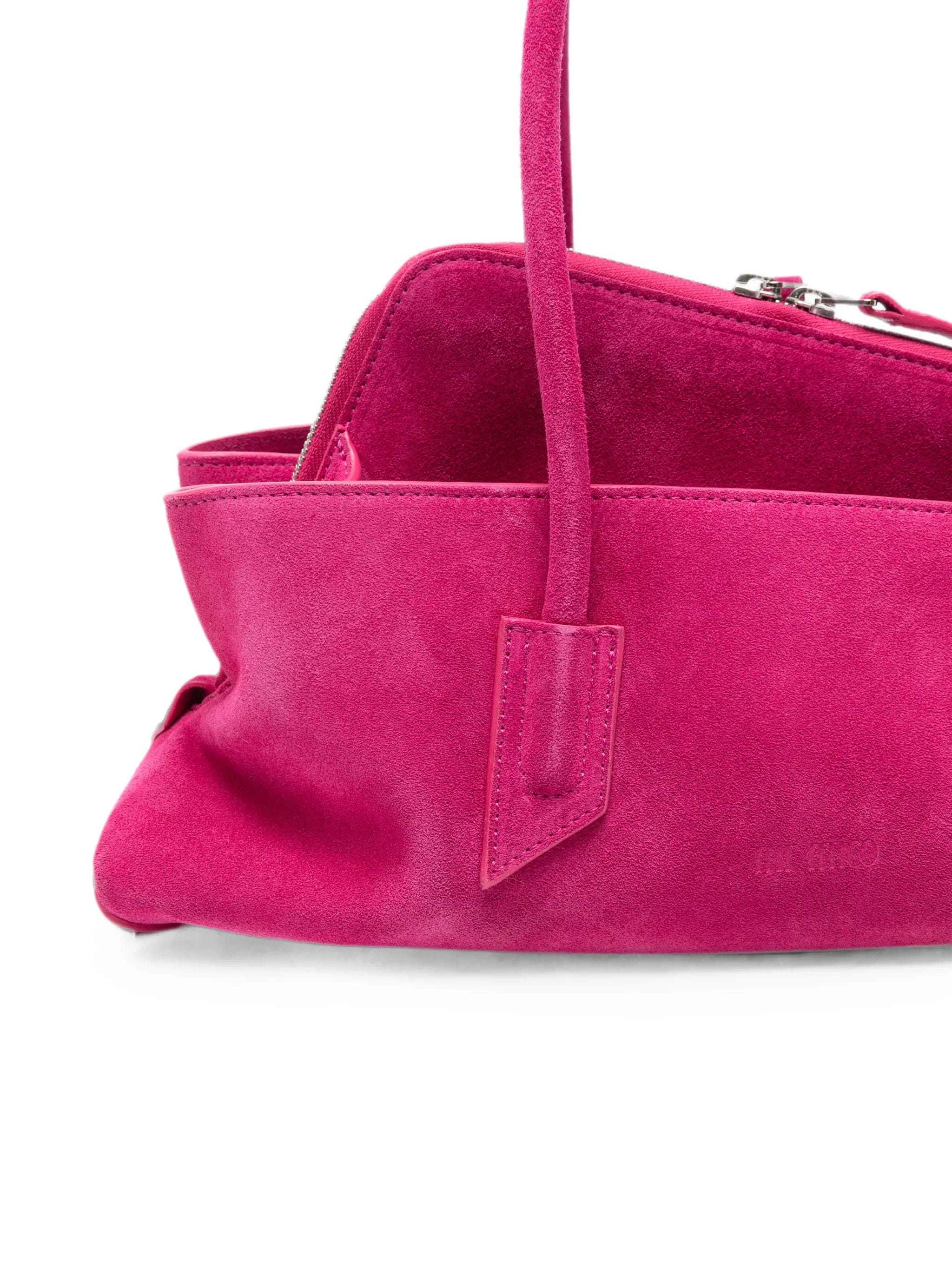 The Attico small La Passeggiata brushed suede shoulder bag