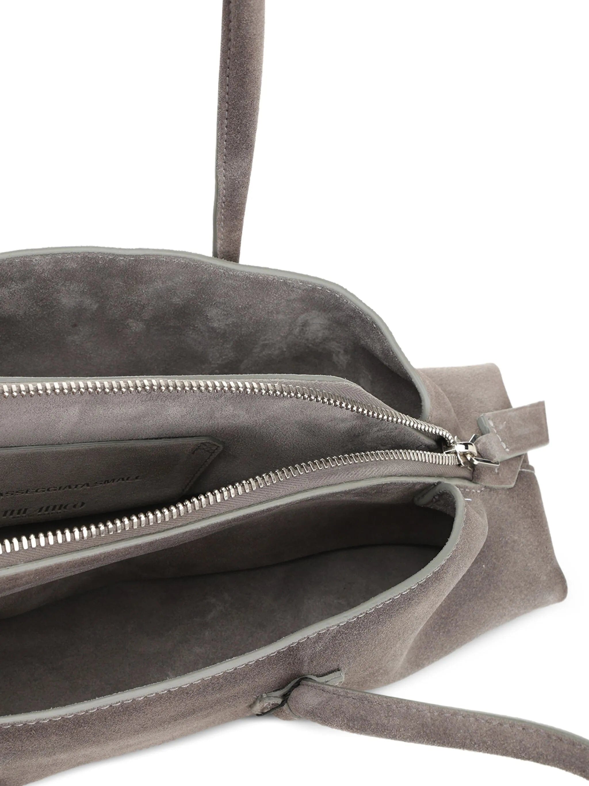 The Attico small La Passeggiata suede shoulder bag