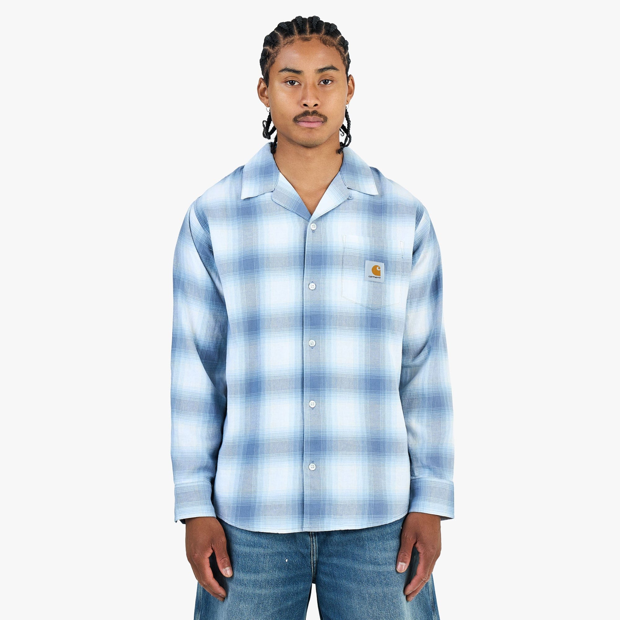Carhartt WIP Longsleeve Tyers Shirt Tyers Check / Shady Blue