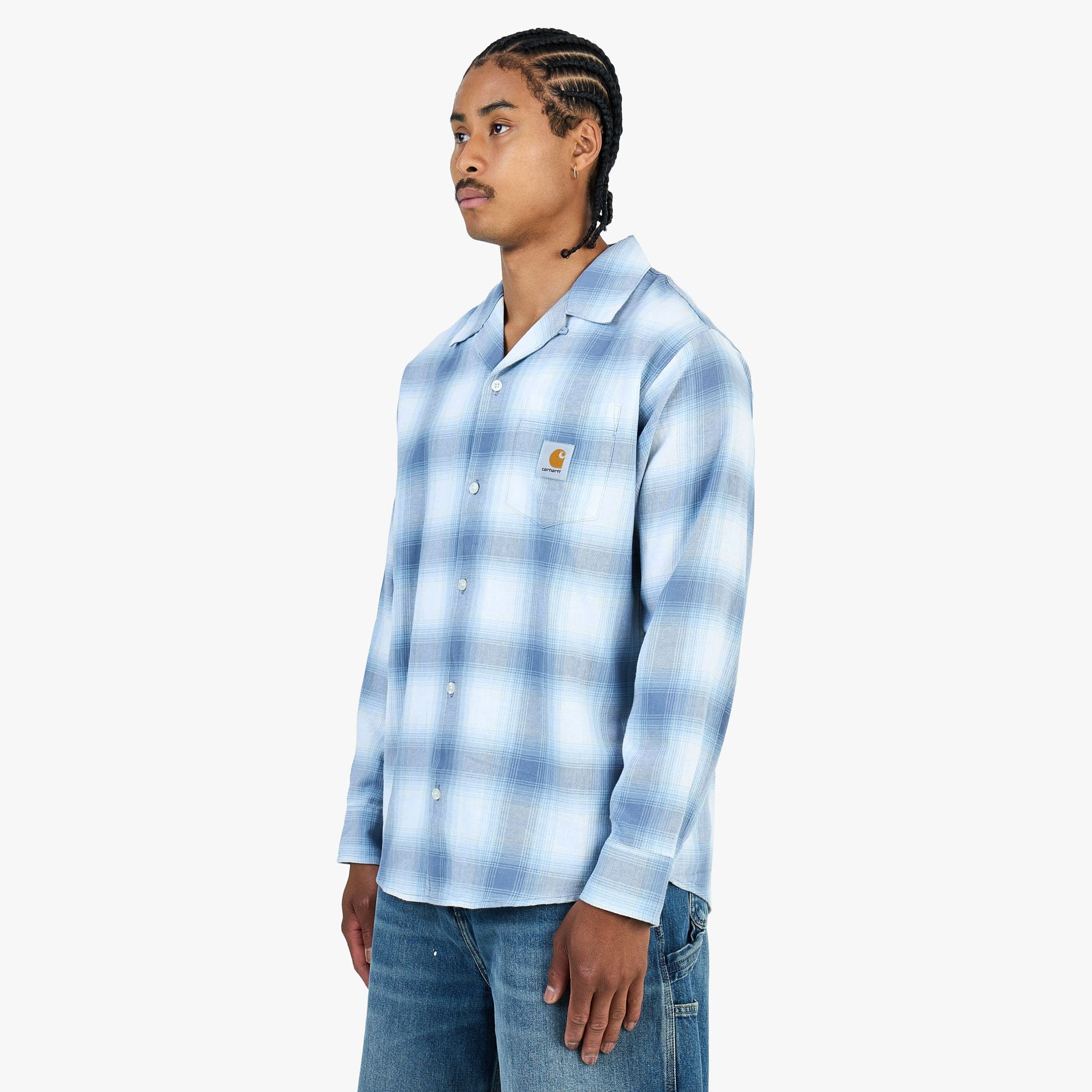 Carhartt WIP Longsleeve Tyers Shirt Tyers Check / Shady Blue