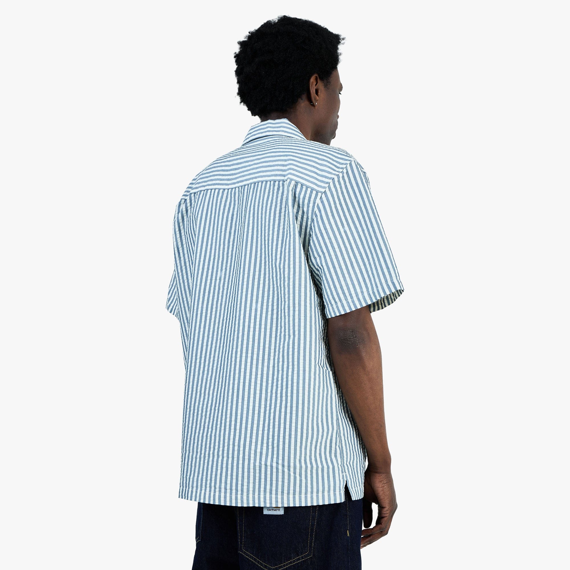 Carhartt WIP Leavel Shirt Leavel Stripe / Blue River - Wax
