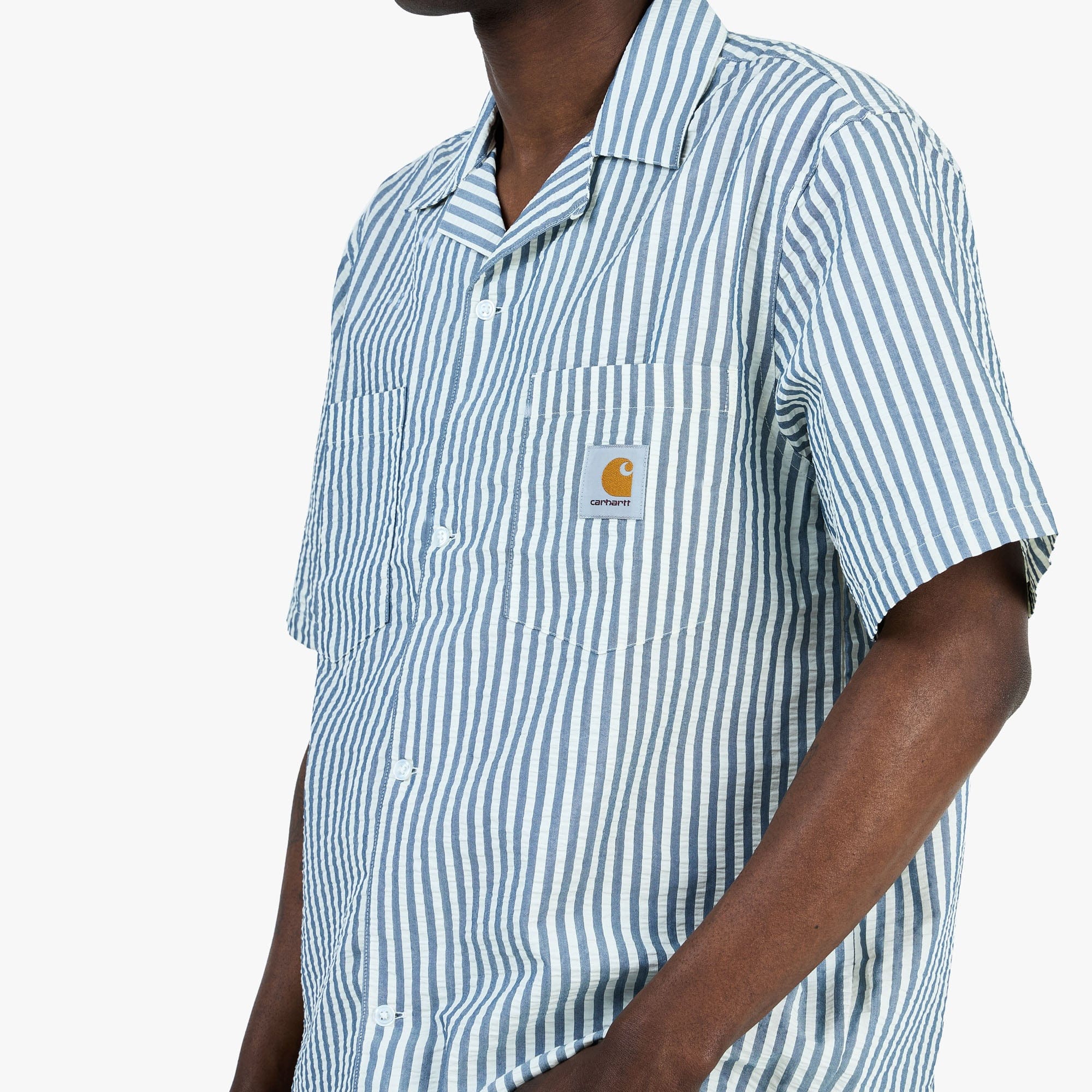 Carhartt WIP Leavel Shirt Leavel Stripe / Blue River - Wax