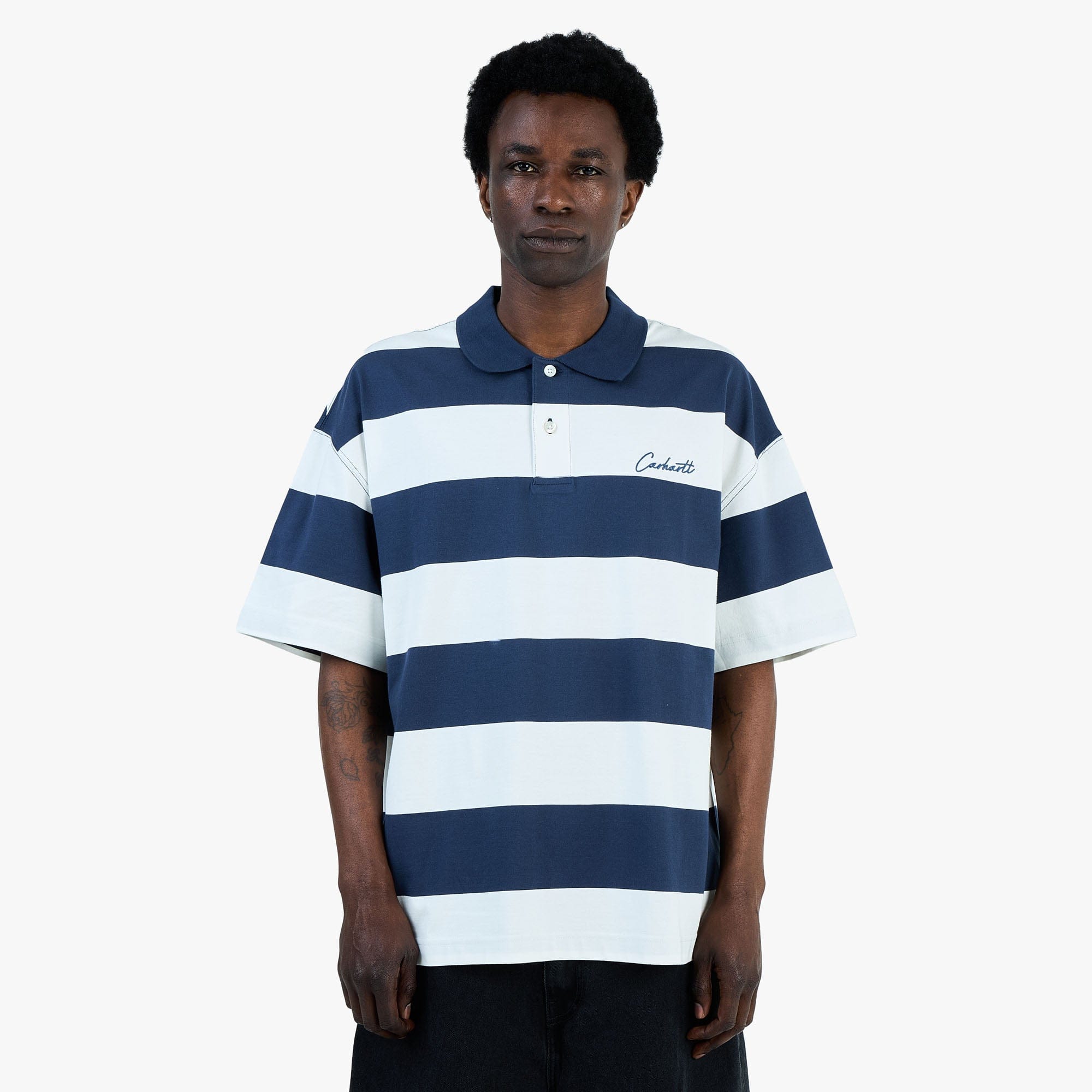 Carhartt WIP Delray Polo Delray Stripe / Blue
