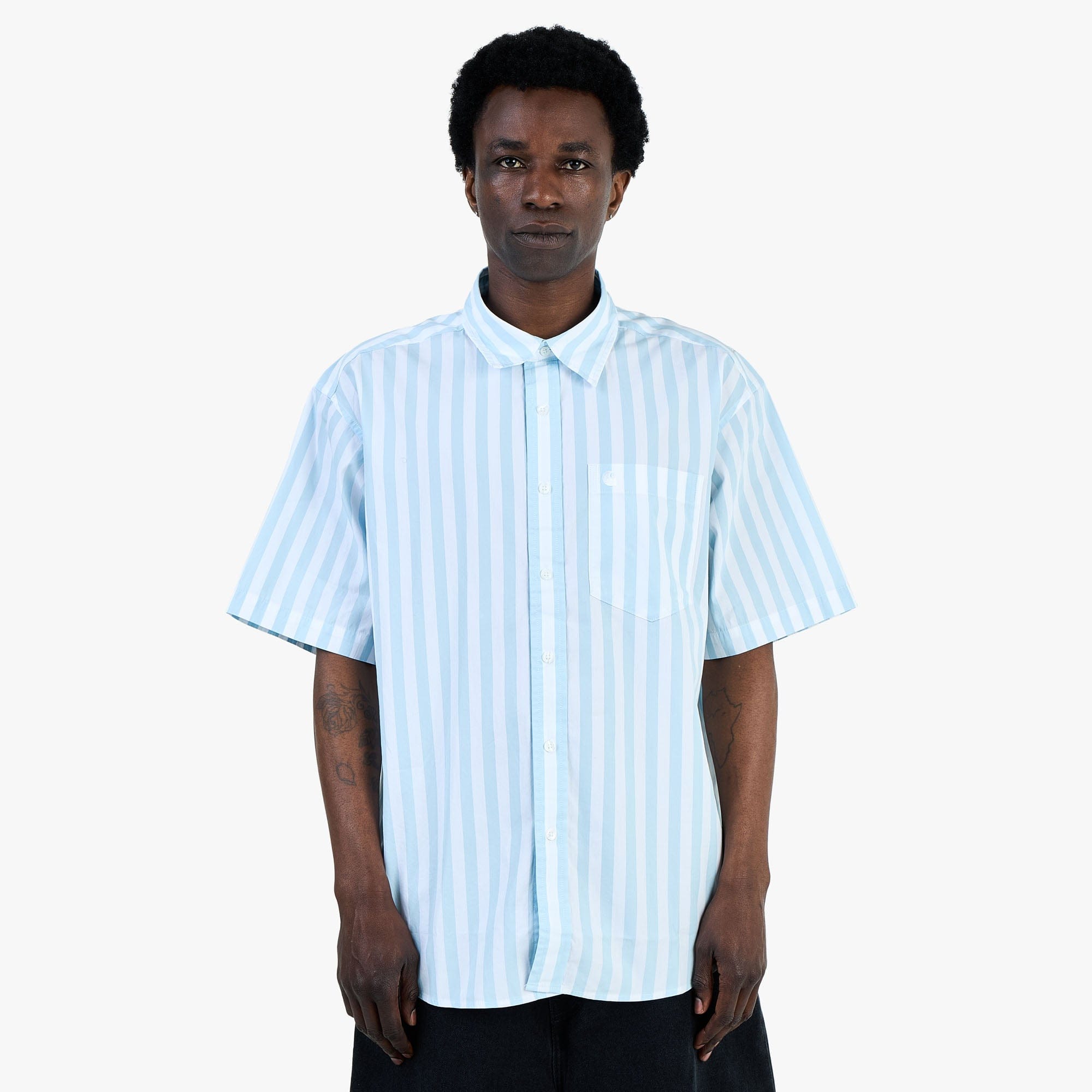 Carhartt WIP Royce Shirt Royce Stripe / Icaria - White