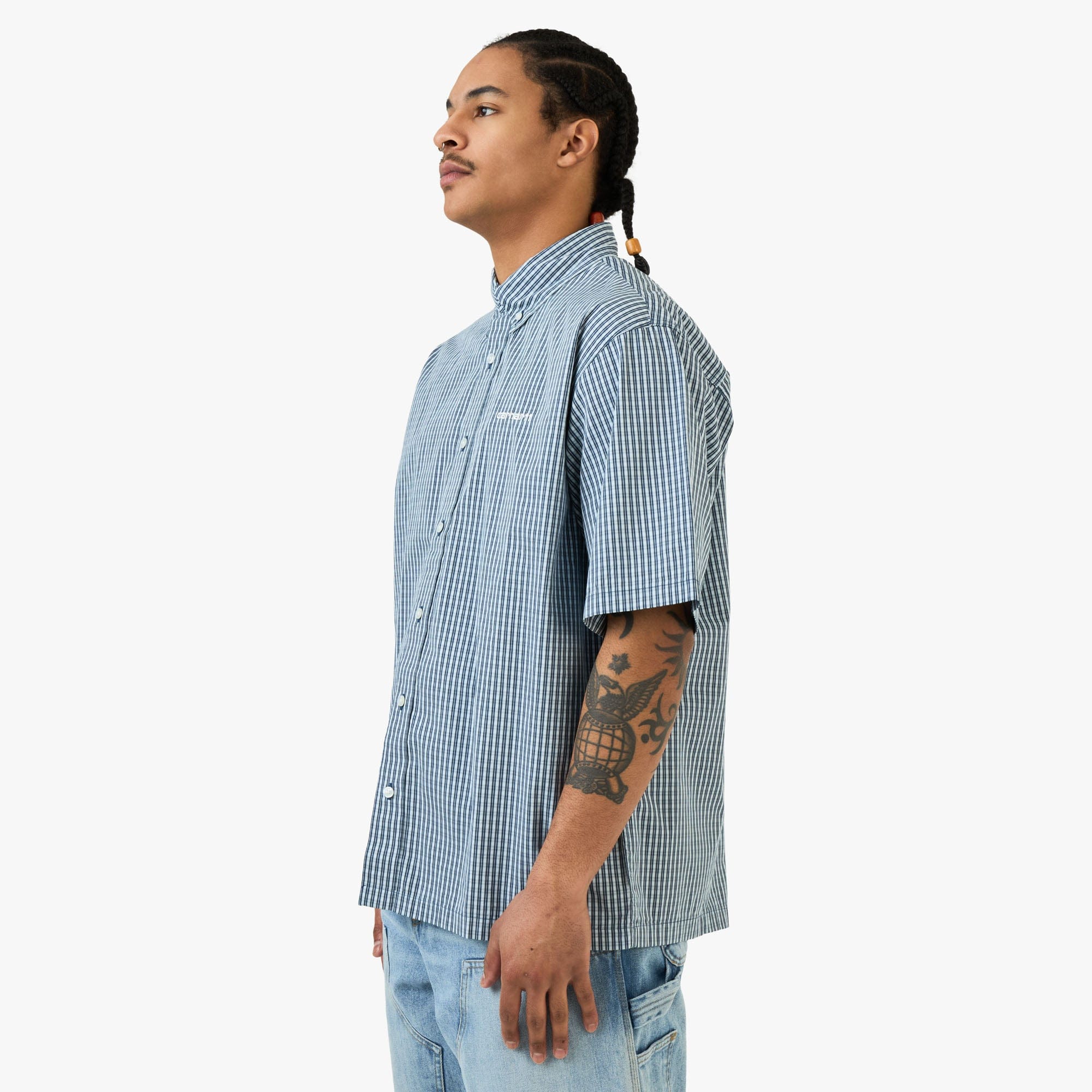 Carhartt WIP Short Sleeve Groff Shirt Groff Check / Blue River