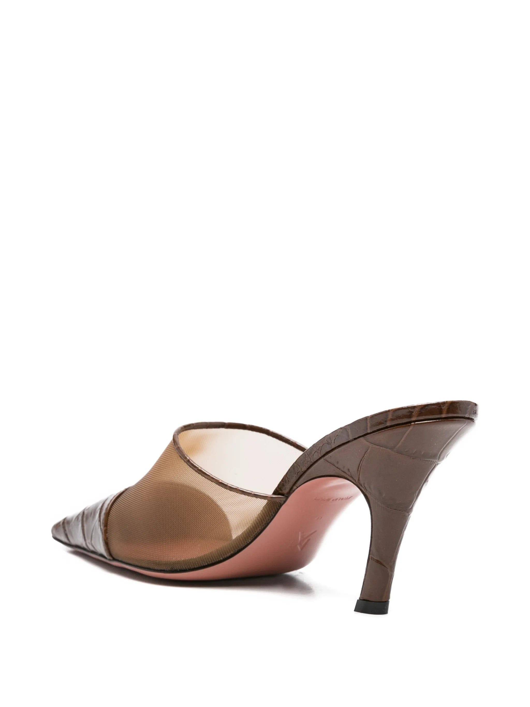 Amina Muaddi Jamie mesh croc mules