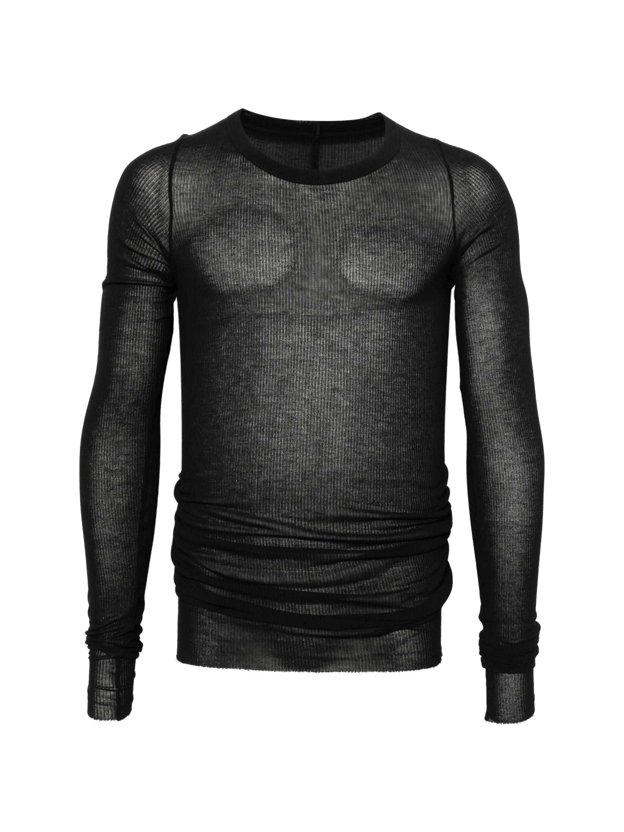 Rick Owens ribbed - texture long - sleeved T - shirt