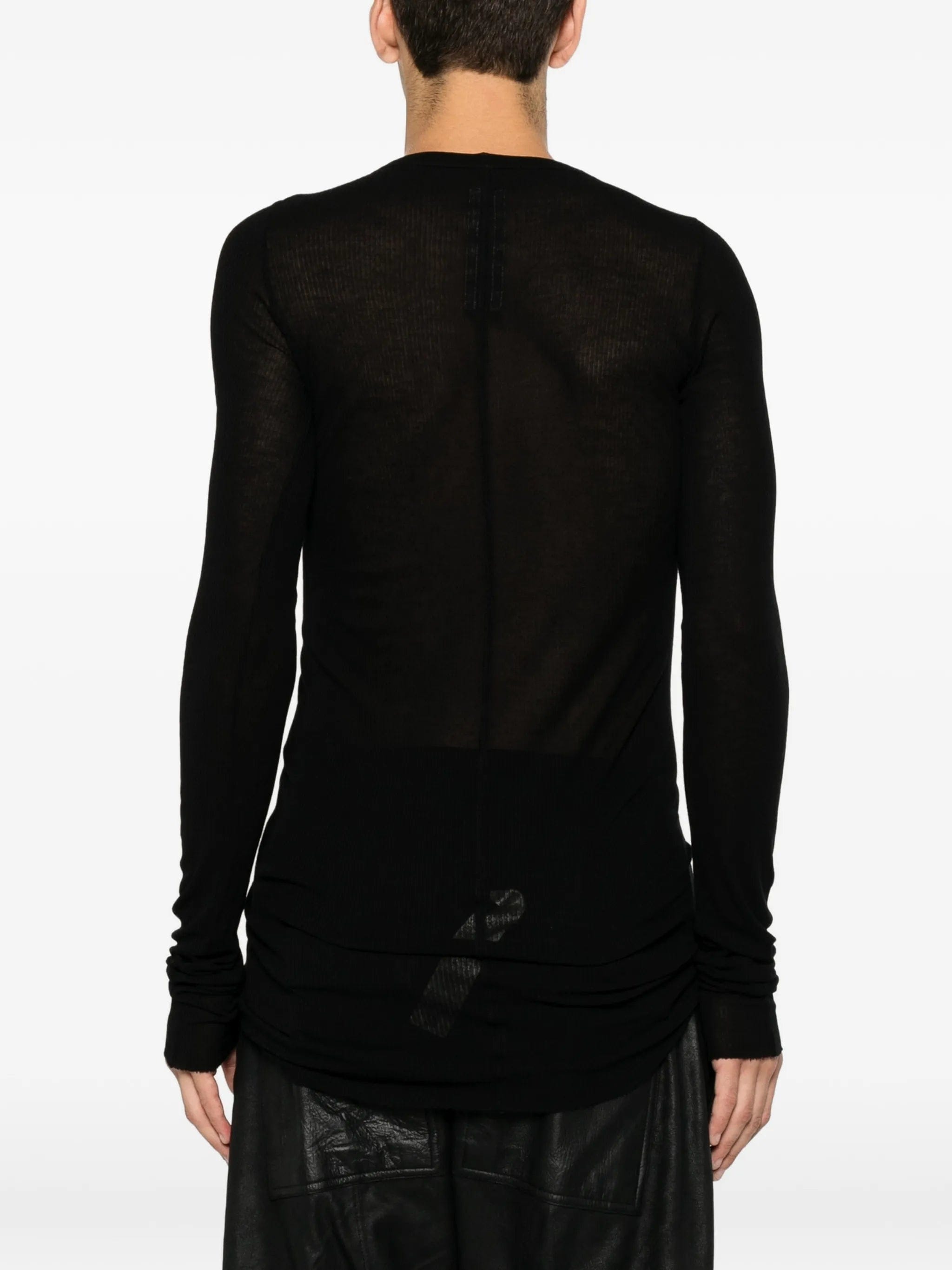 Rick Owens ribbed - texture long - sleeved T - shirt