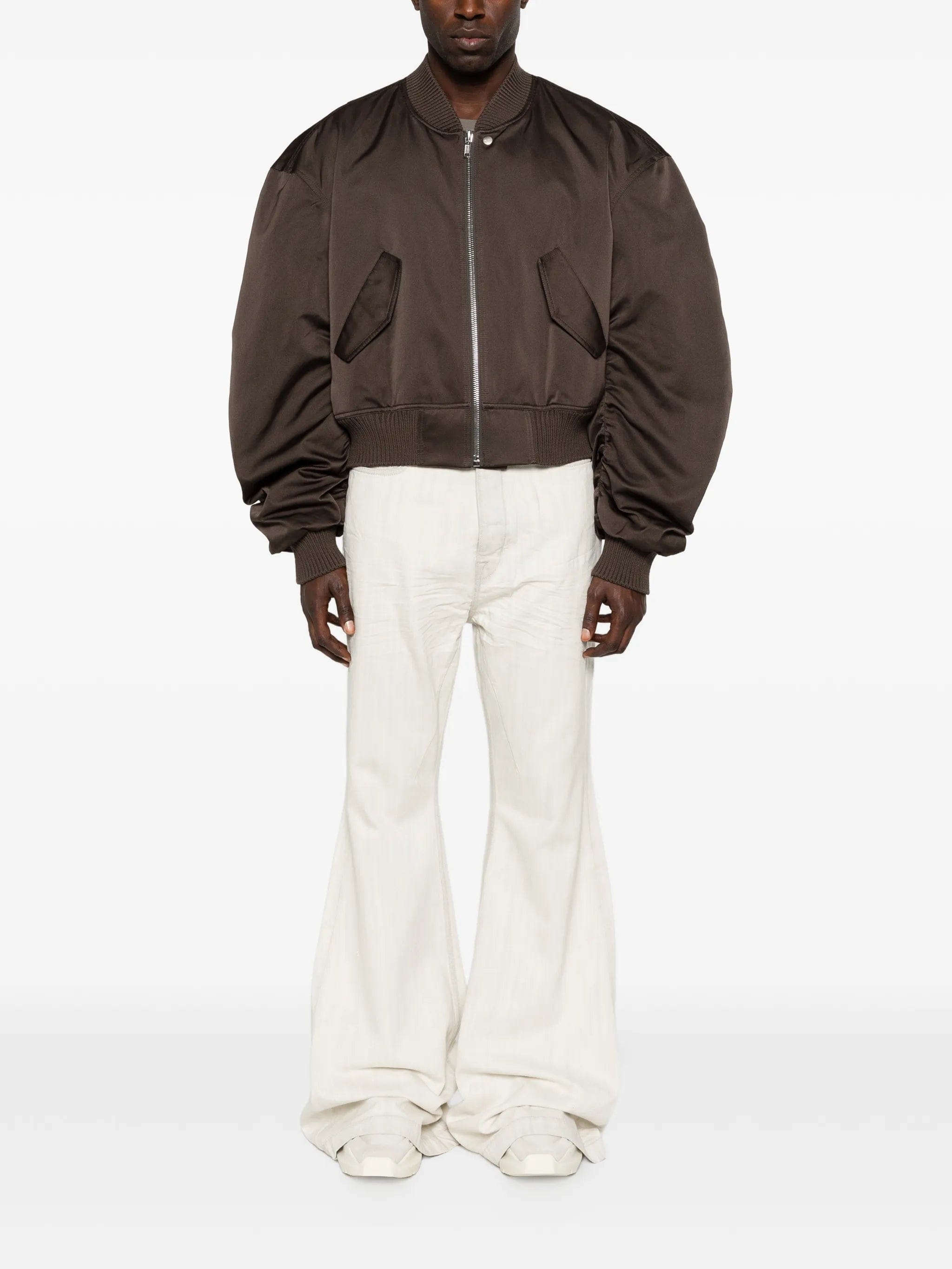 Rick Owens ruched flight bomber jacket