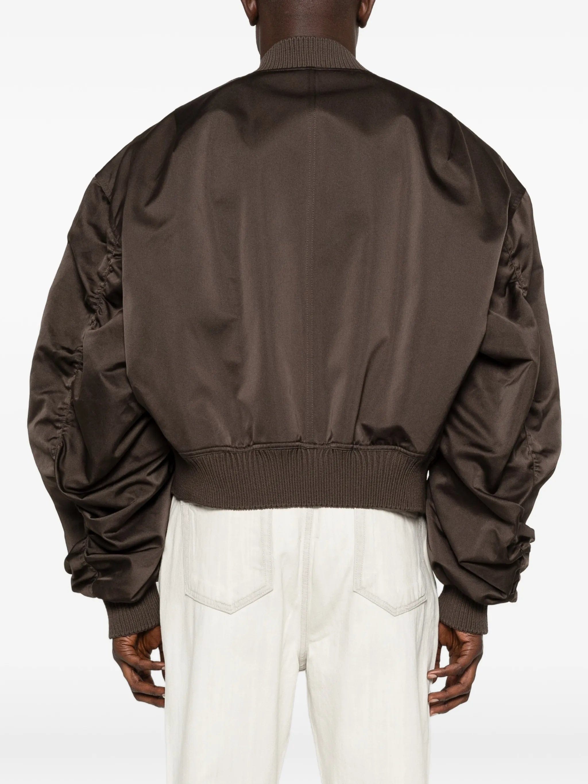 Rick Owens ruched flight bomber jacket