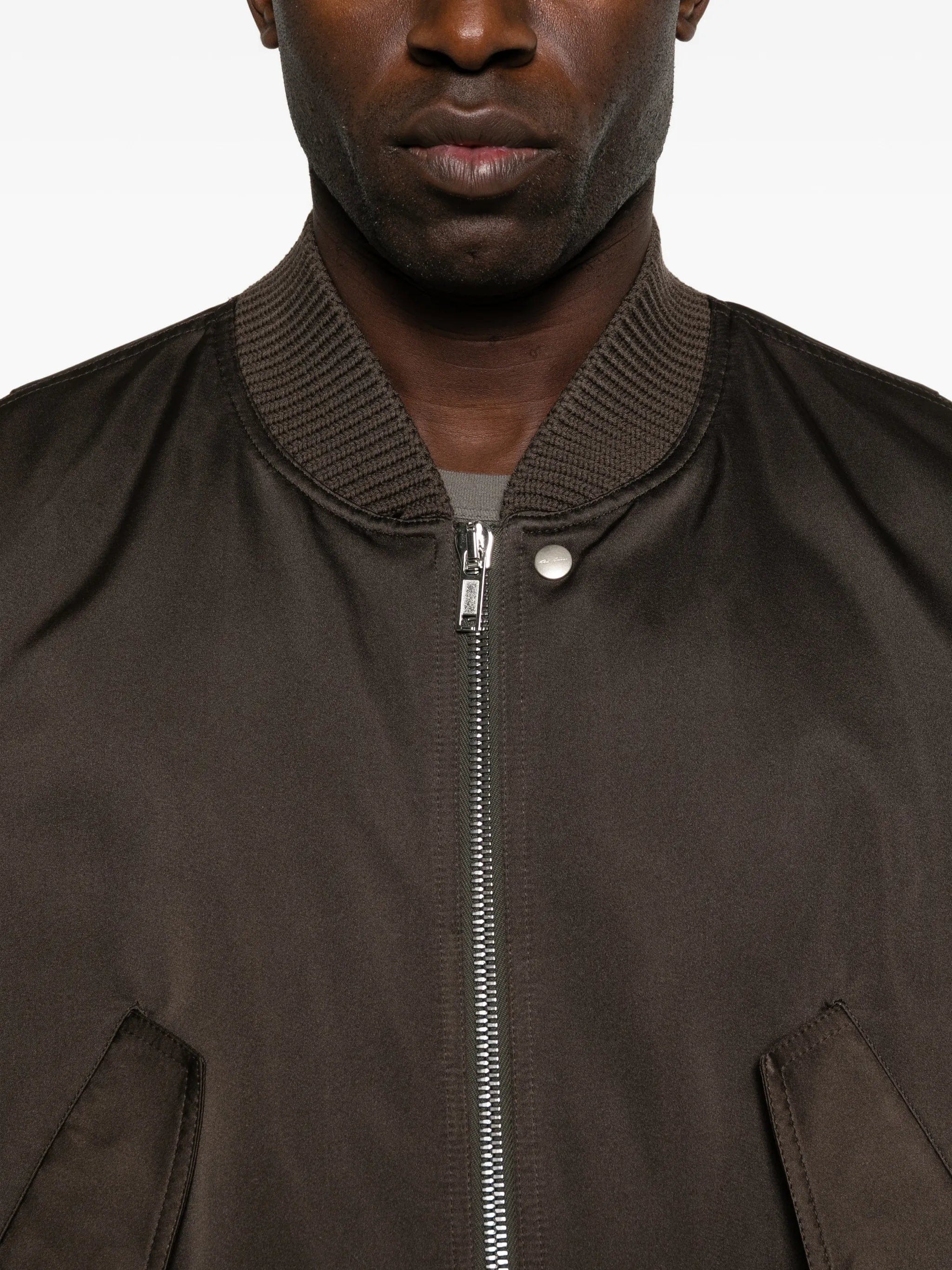Rick Owens ruched flight bomber jacket