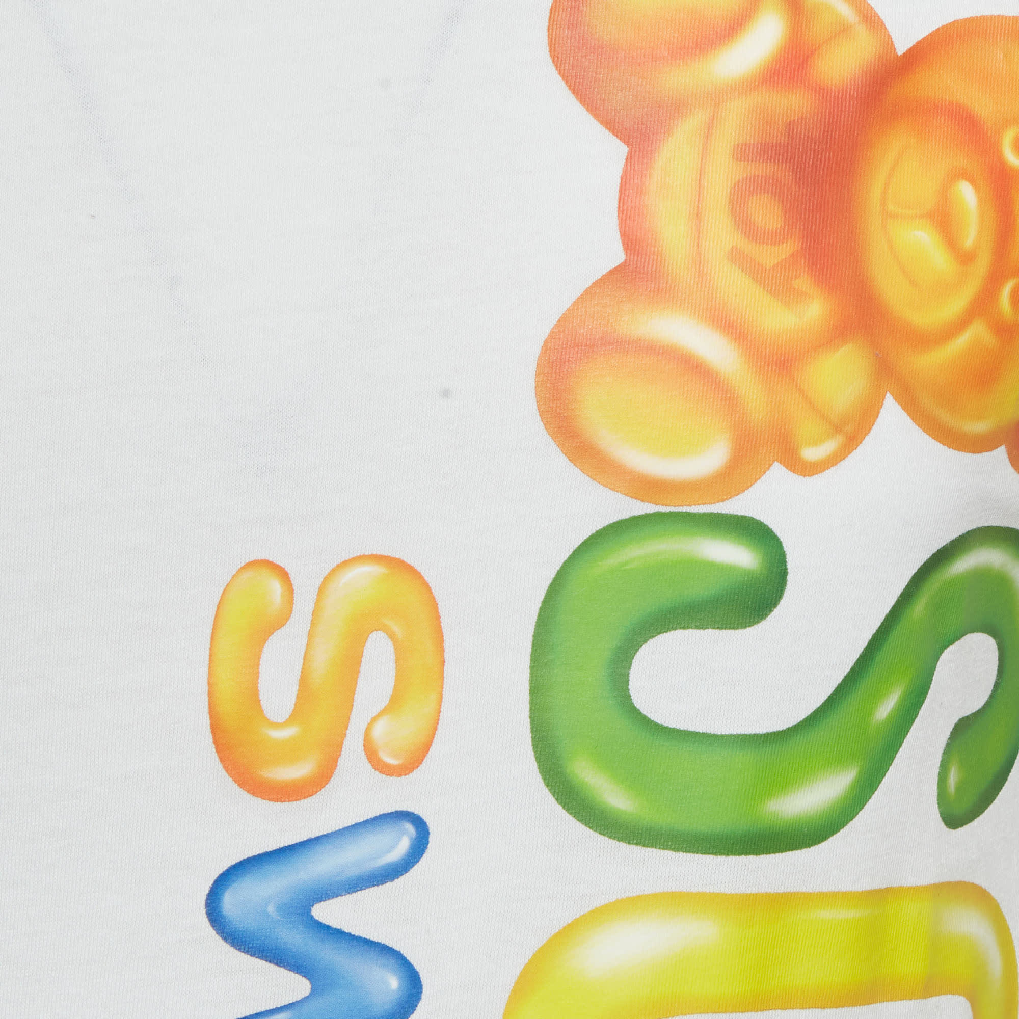 Moschino Swim White Gummy Bear Logo Print T - Shirt