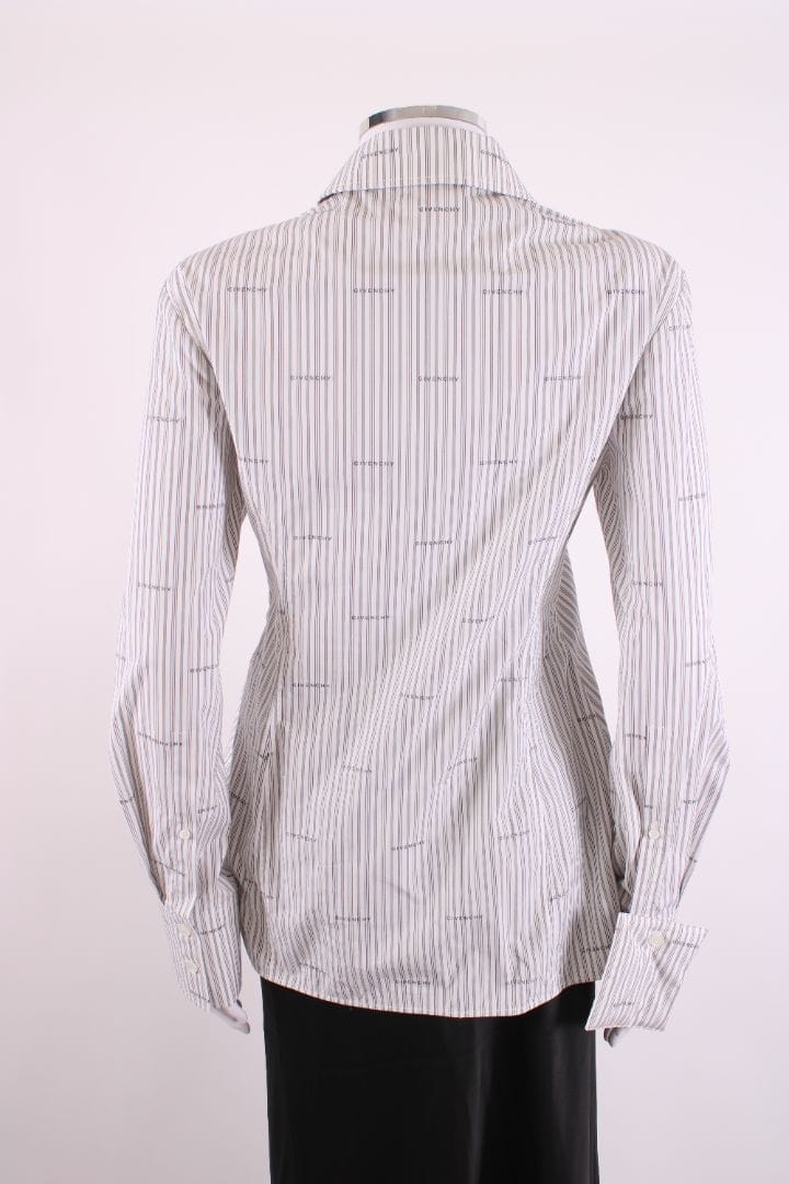 Givenchy L/S Logo Cut out Shirt White/ Grey 10