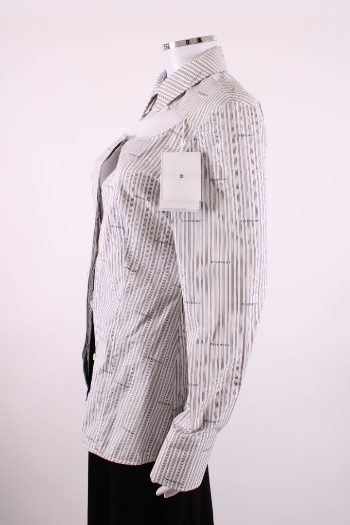 Givenchy L/S Logo Cut out Shirt White/ Grey 10