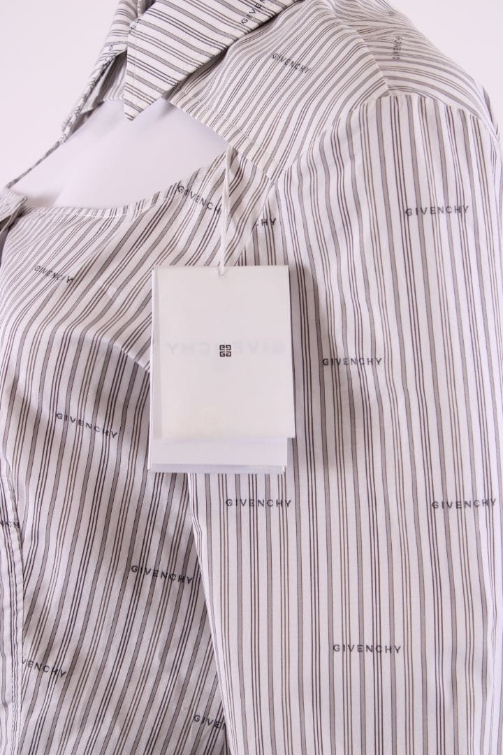 Givenchy L/S Logo Cut out Shirt White/ Grey 10