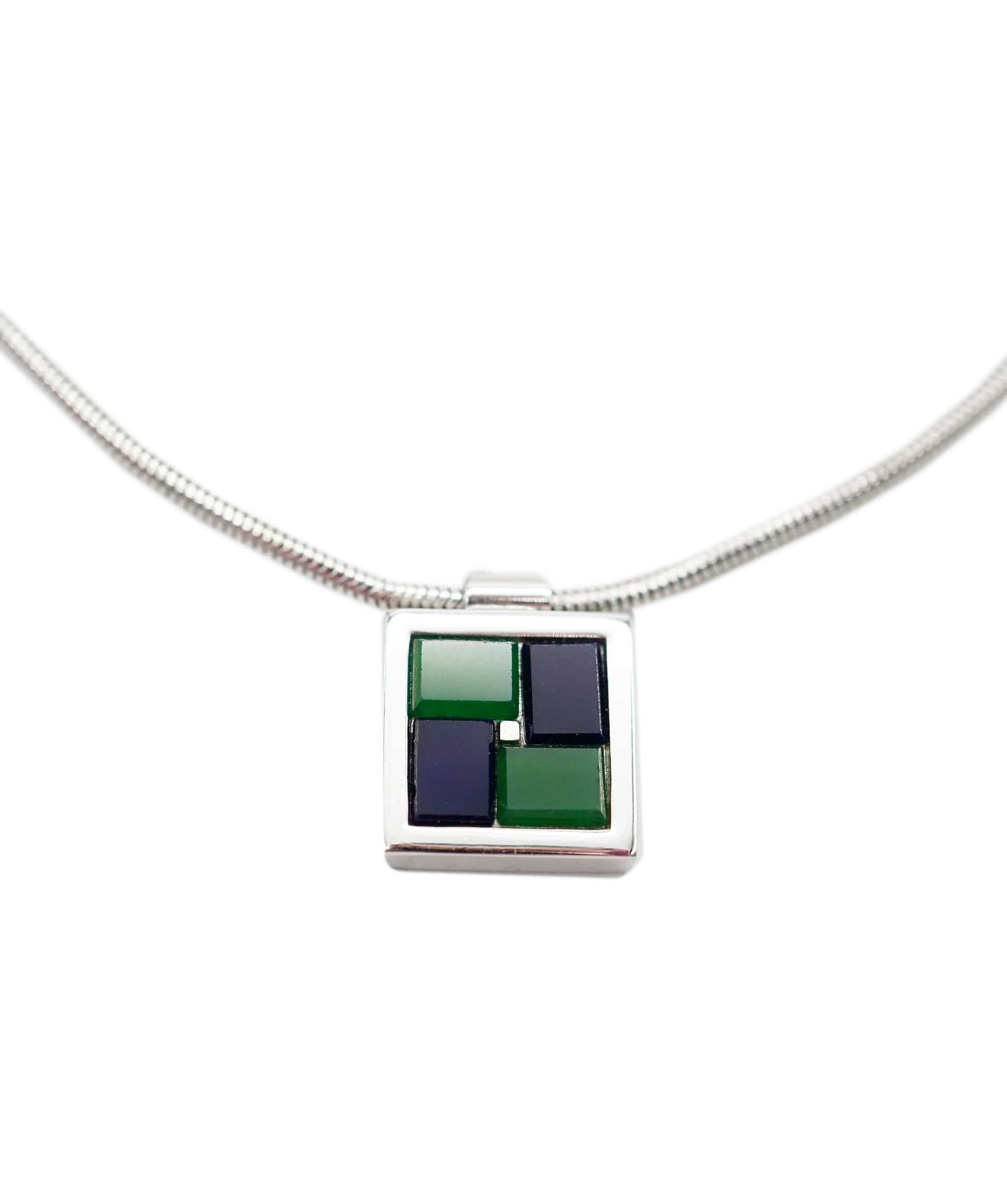Givenchy blue & green silver earring and necklace set - AJC0832