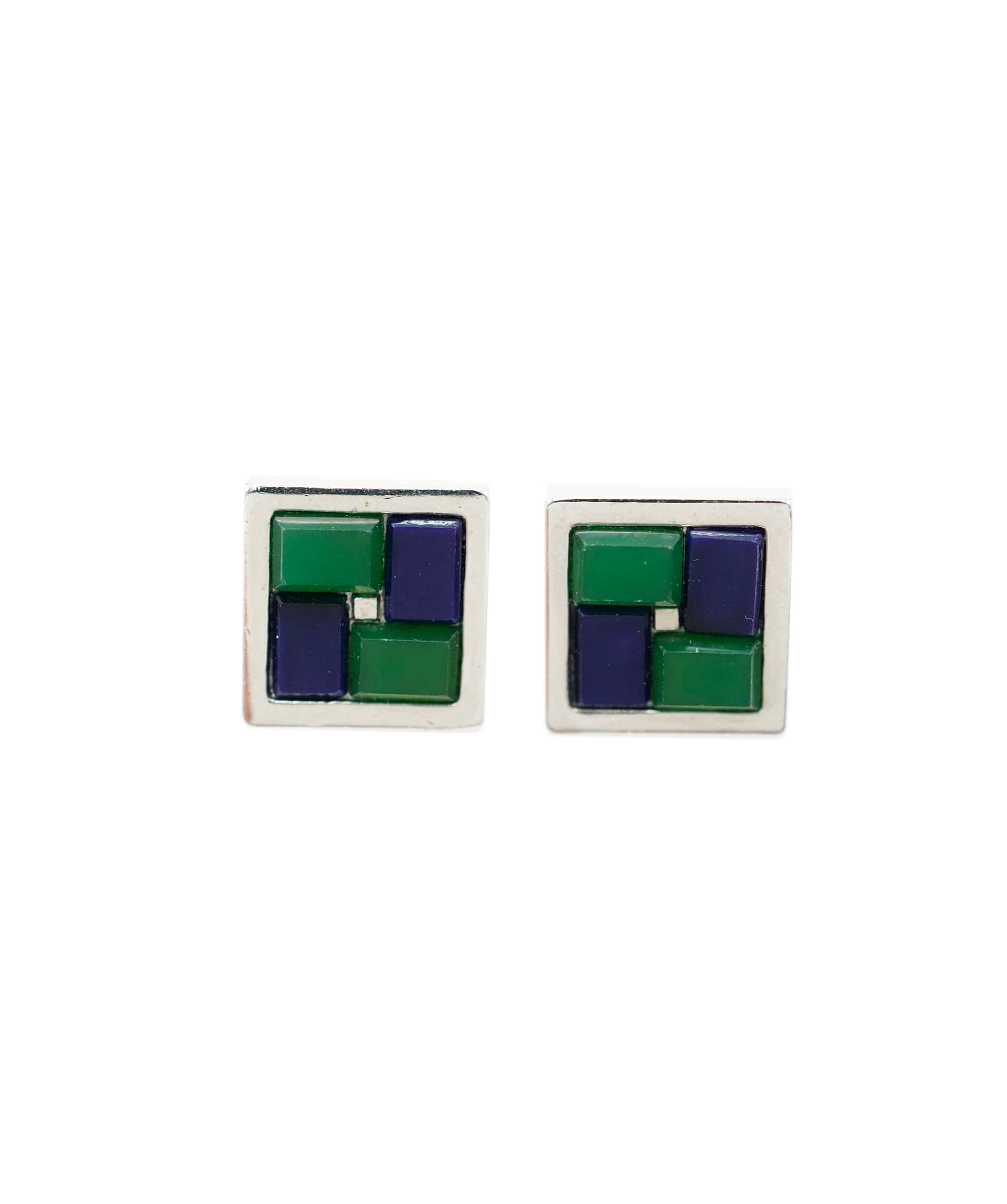 Givenchy blue & green silver earring and necklace set - AJC0832