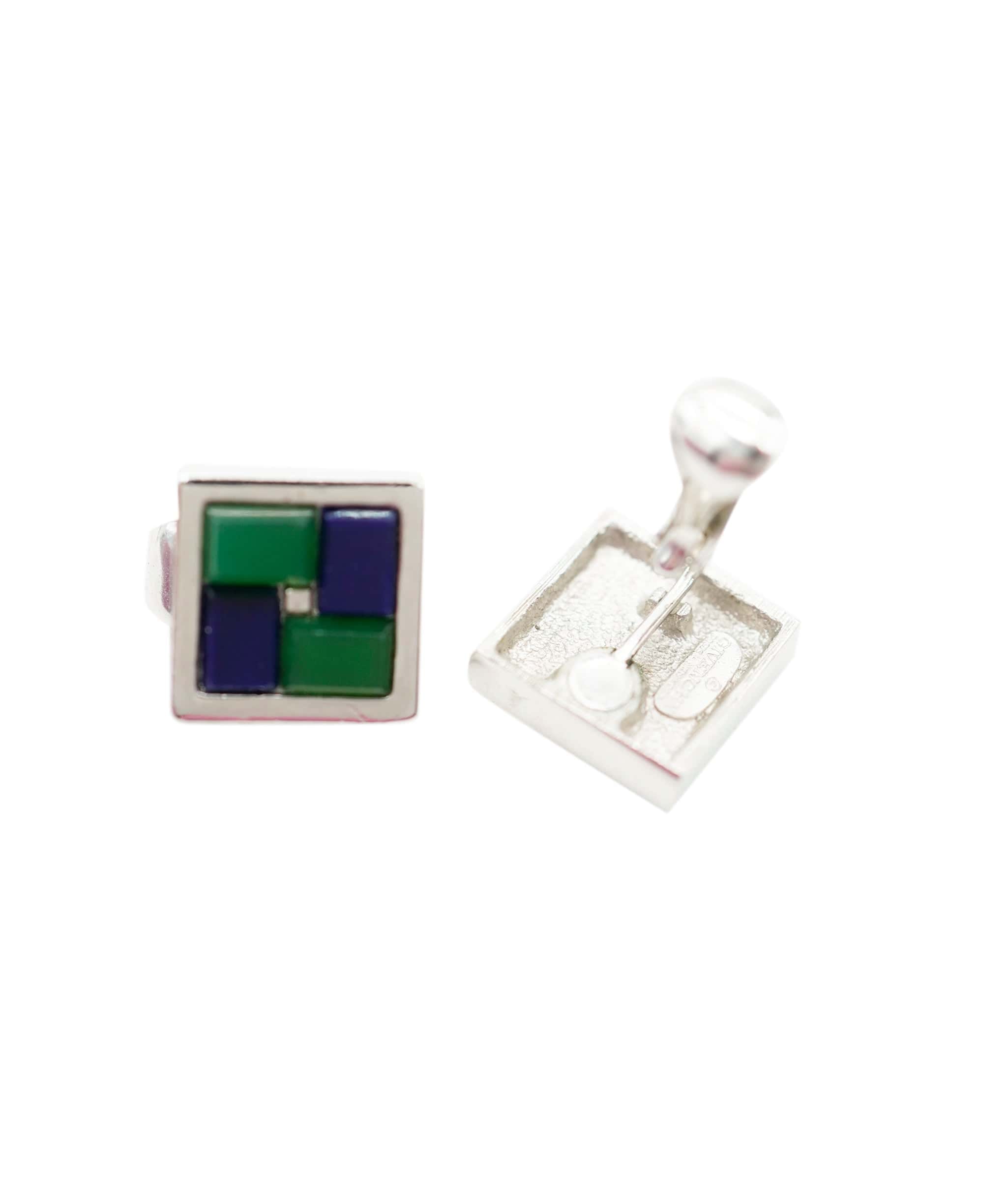 Givenchy blue & green silver earring and necklace set - AJC0832