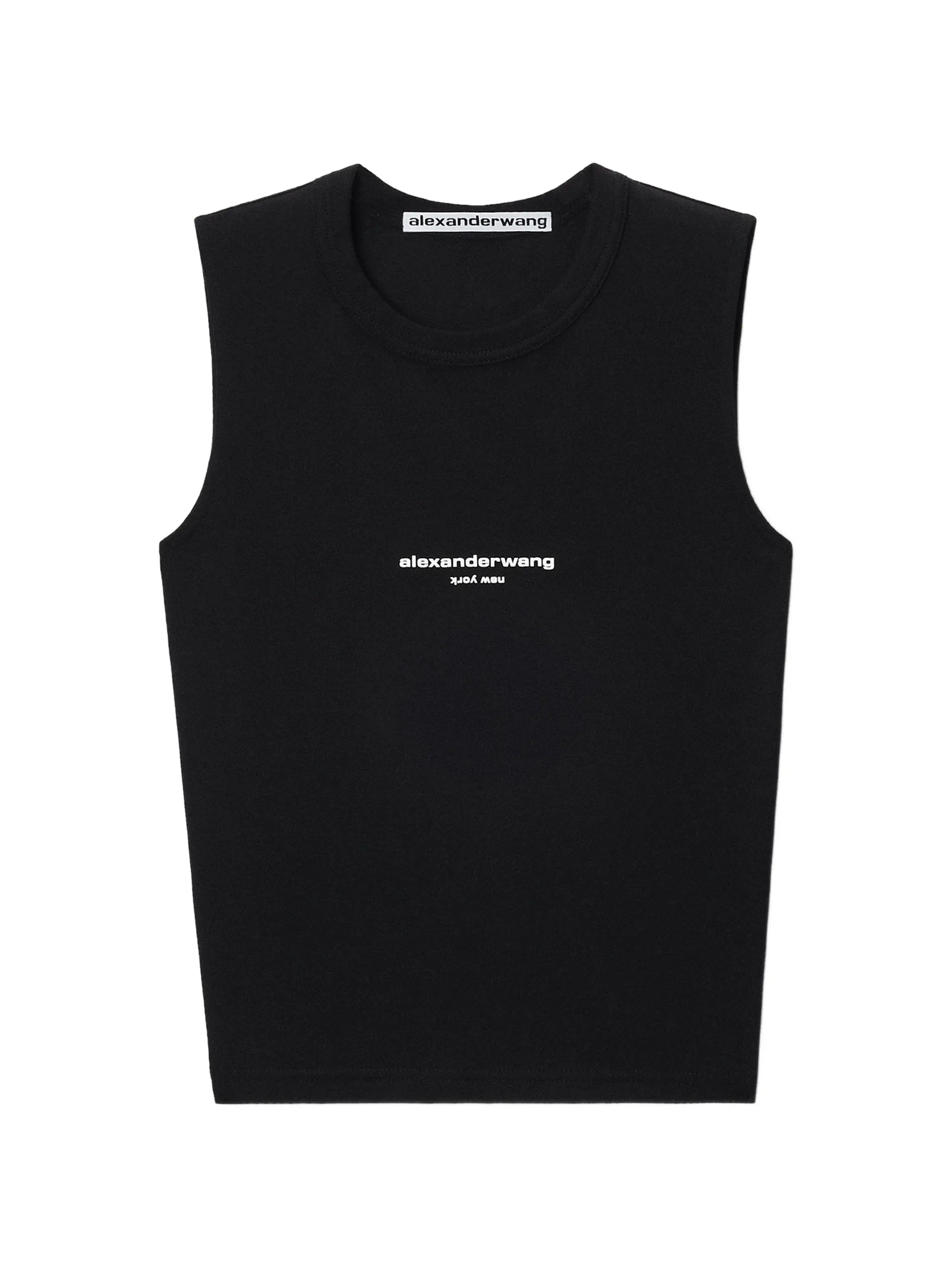 Alexander Wang logo - print fitted tank top