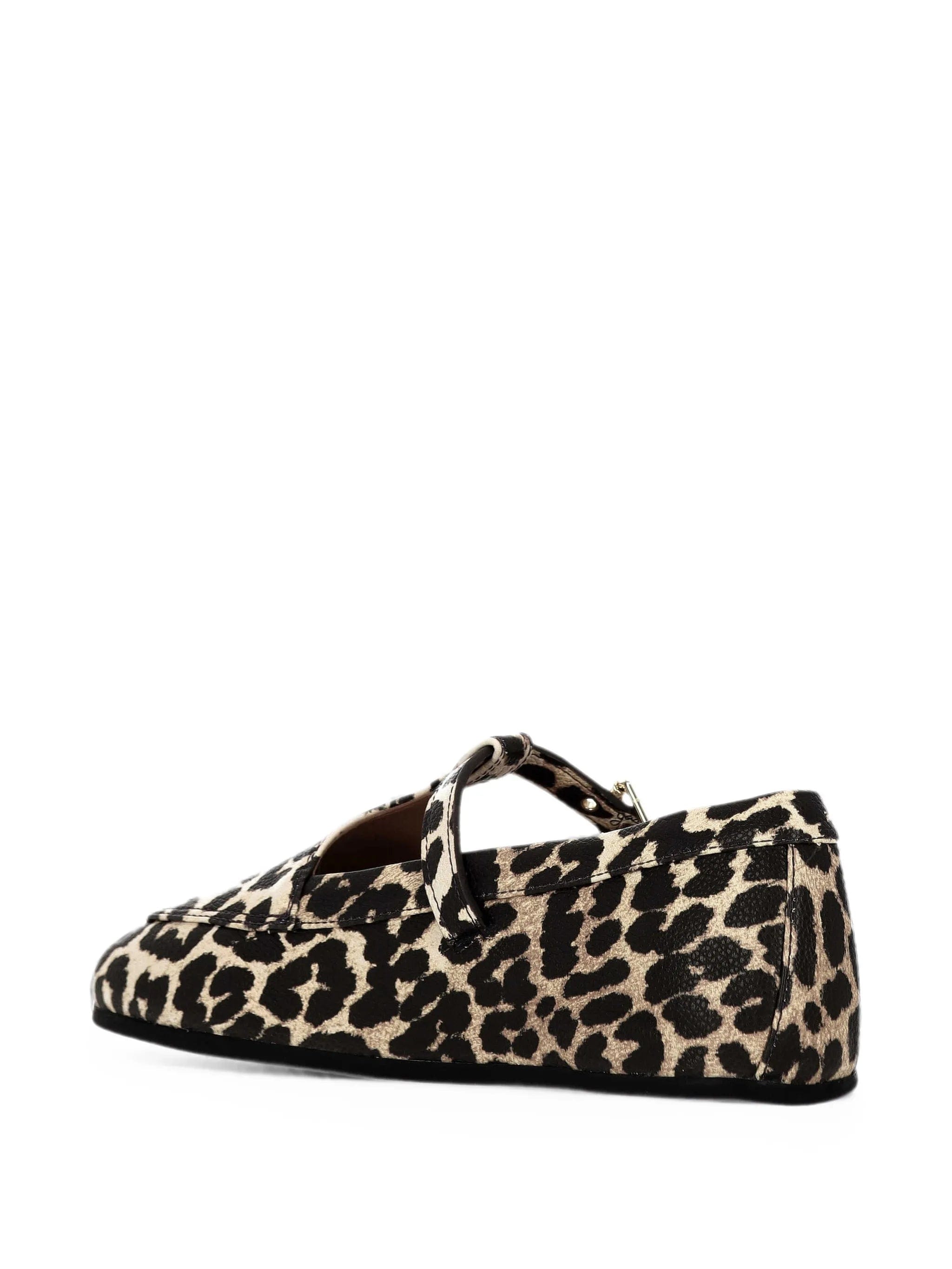 GANNI leopard - print buckle - fastening ballet flats