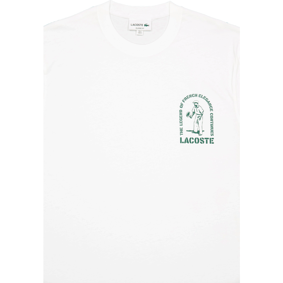 Lacoste Printed Cotton T - shirt White