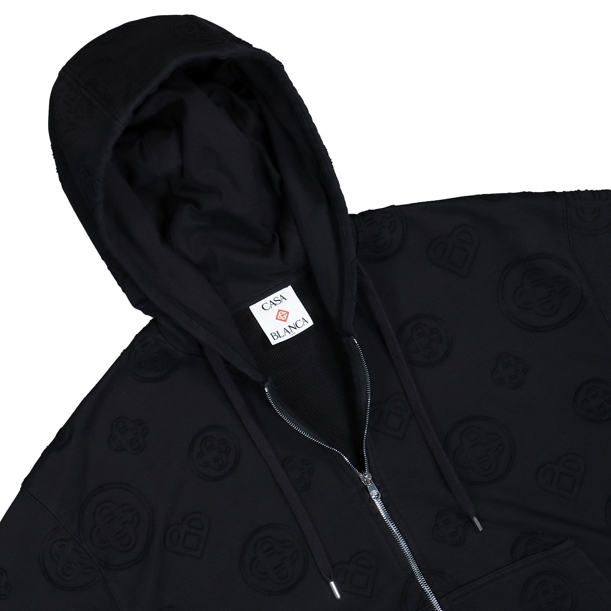 Casablanca Applique Monogram Zip Up Hoodie