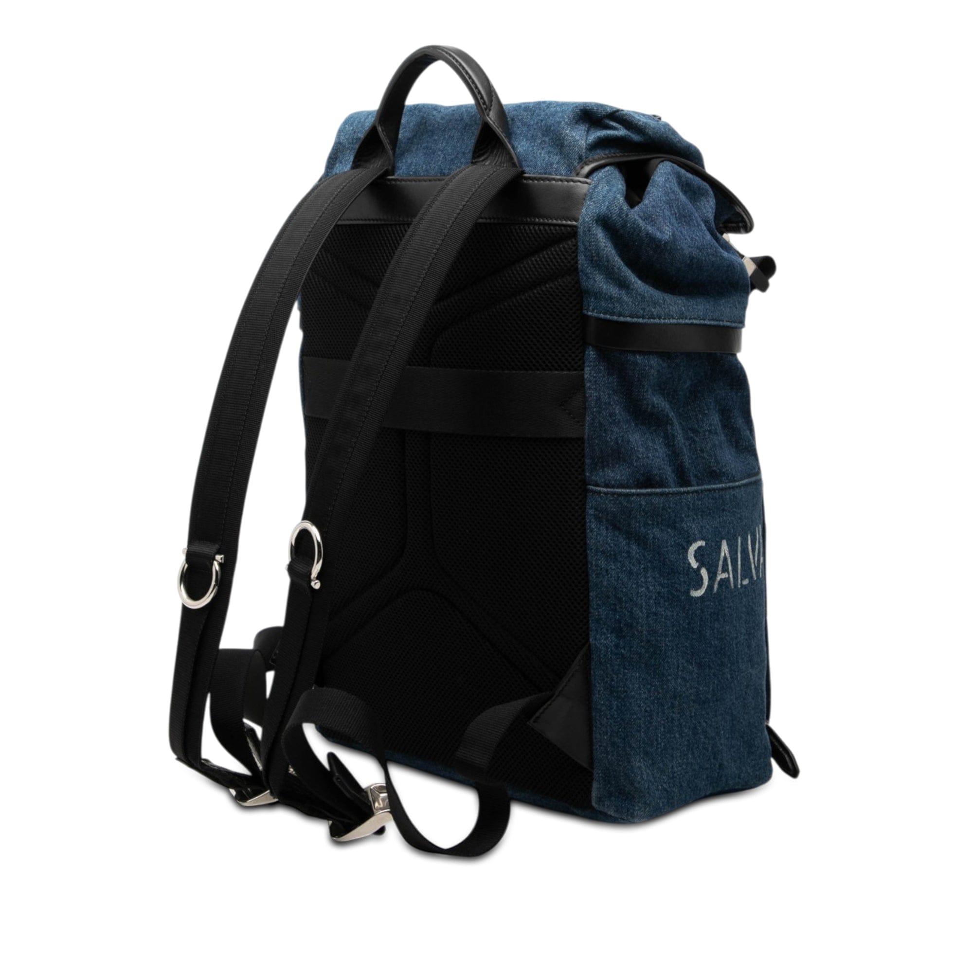 Ferragamo Printed Denim Backpack