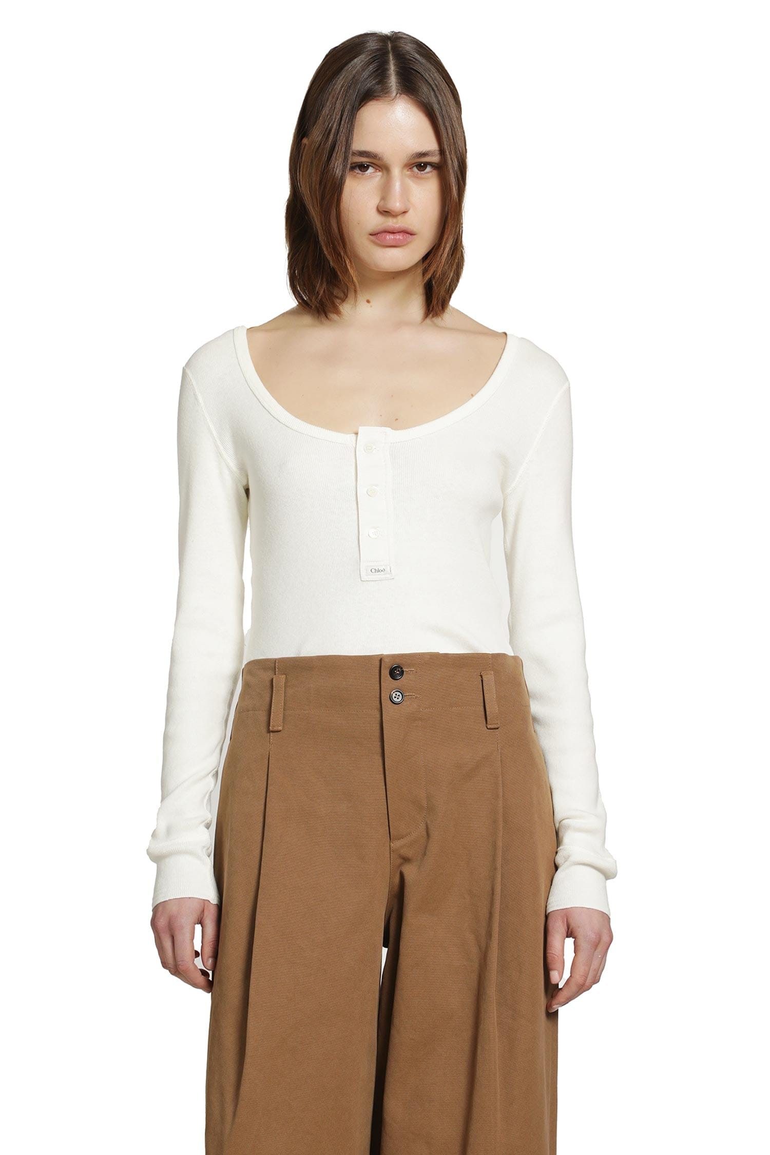 CHLOÉ Henley Long Sleeve Top