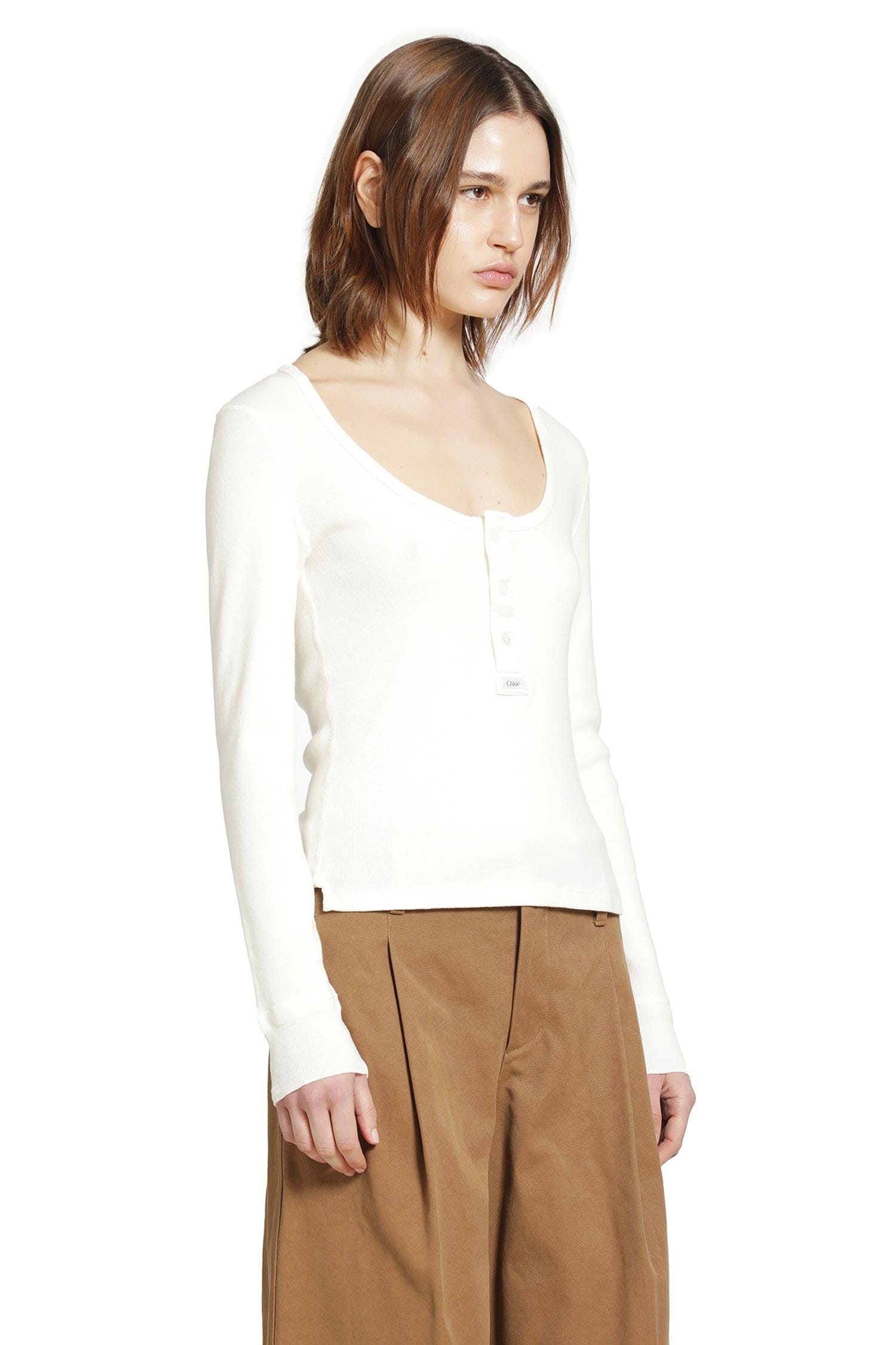 CHLOÉ Henley Long Sleeve Top