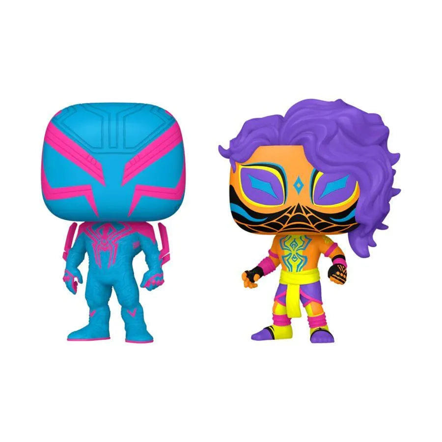 Funko Spider - Man: Across the Spider - Verse - Spider - Man 2099 & Spider - Man India US Exclusive Blacklight Pop! 2 - Pack [RS]