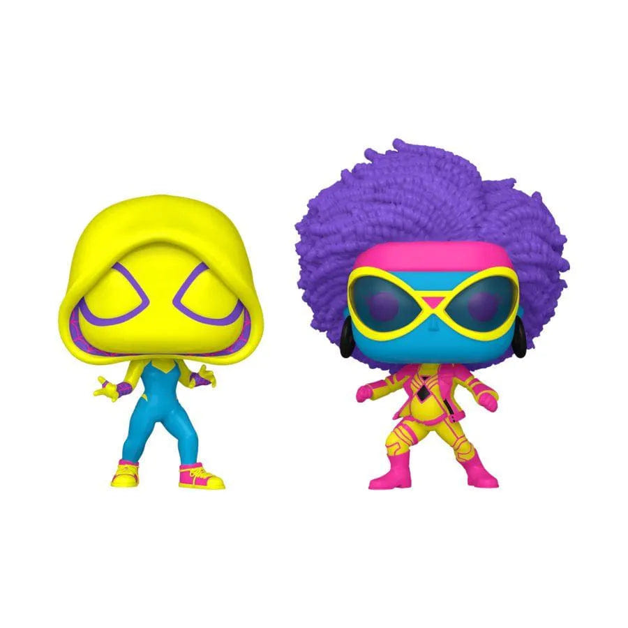 Funko Spider - Man: Across the Spider - Verse - Spider - Gwen & Spider - Woman US Exclusive Blacklight Pop! 2 - Pack [RS]