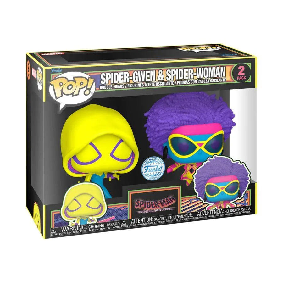 Funko Spider - Man: Across the Spider - Verse - Spider - Gwen & Spider - Woman US Exclusive Blacklight Pop! 2 - Pack [RS]