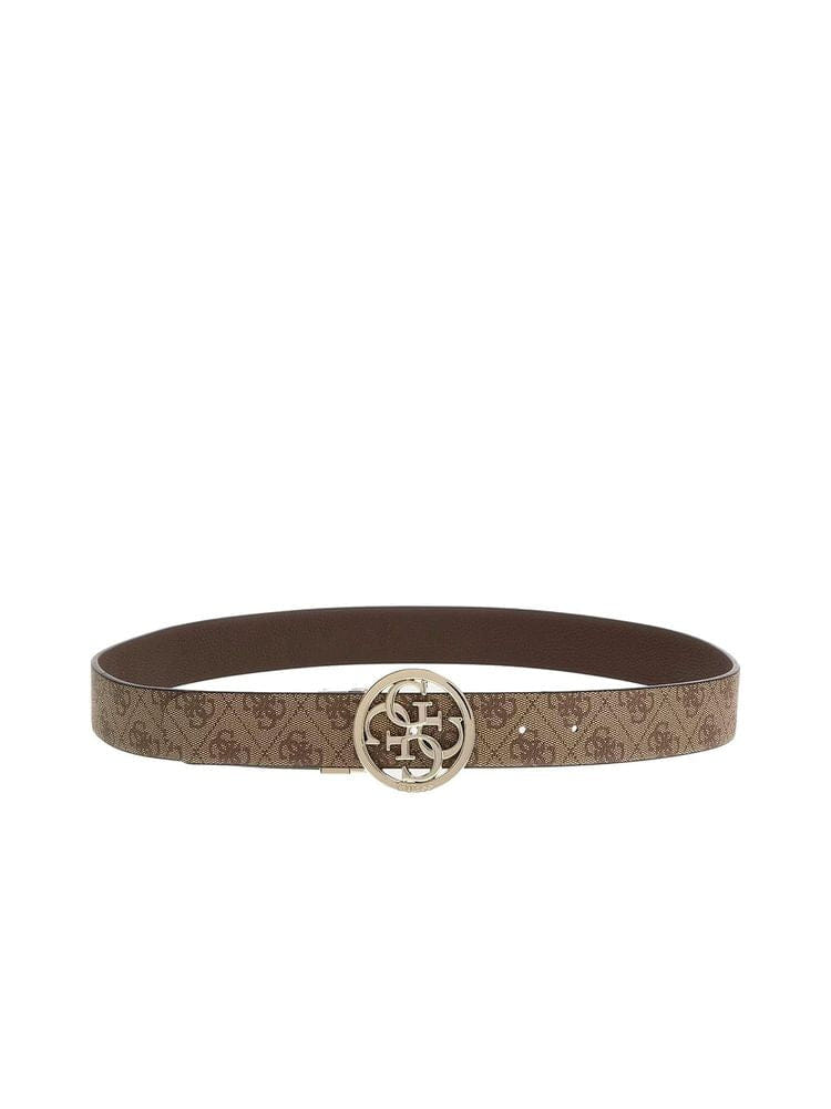 Guess Logo Jacquard Belt — Beige
