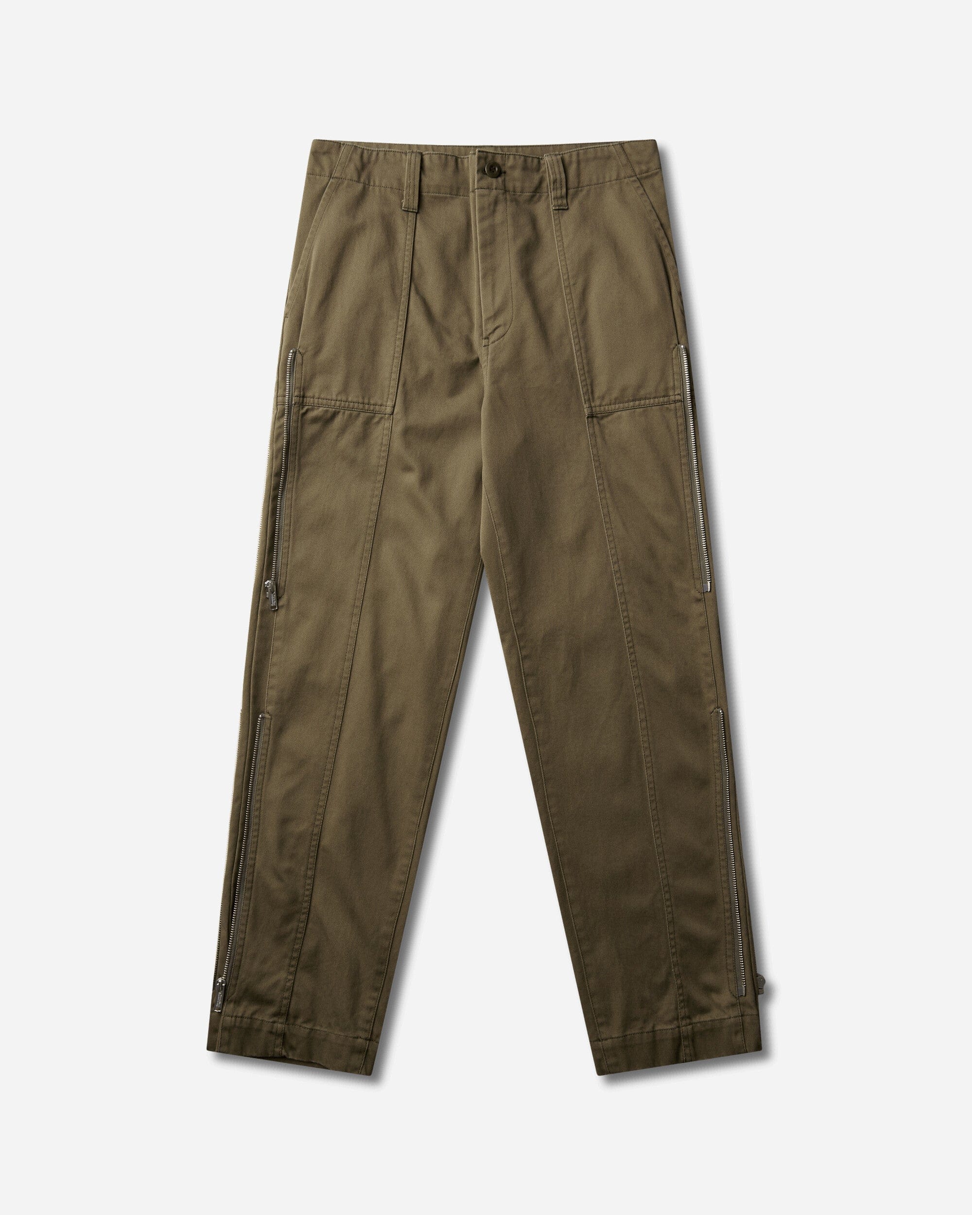 Undercover Men's Side Zipper Cotton Chino Pants Khaki