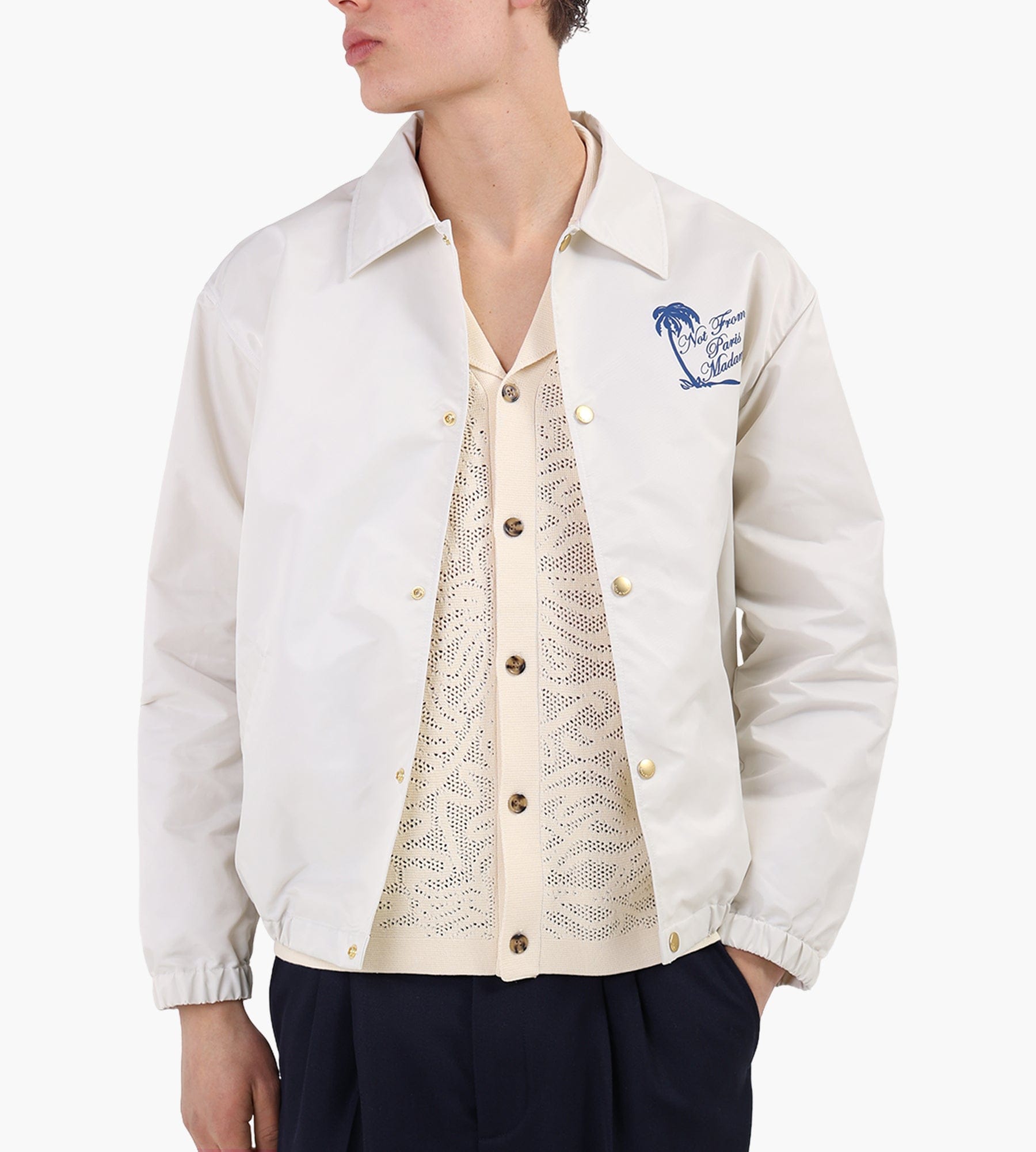 Drôle de Monsieur Veste Slogan Palmier Off White