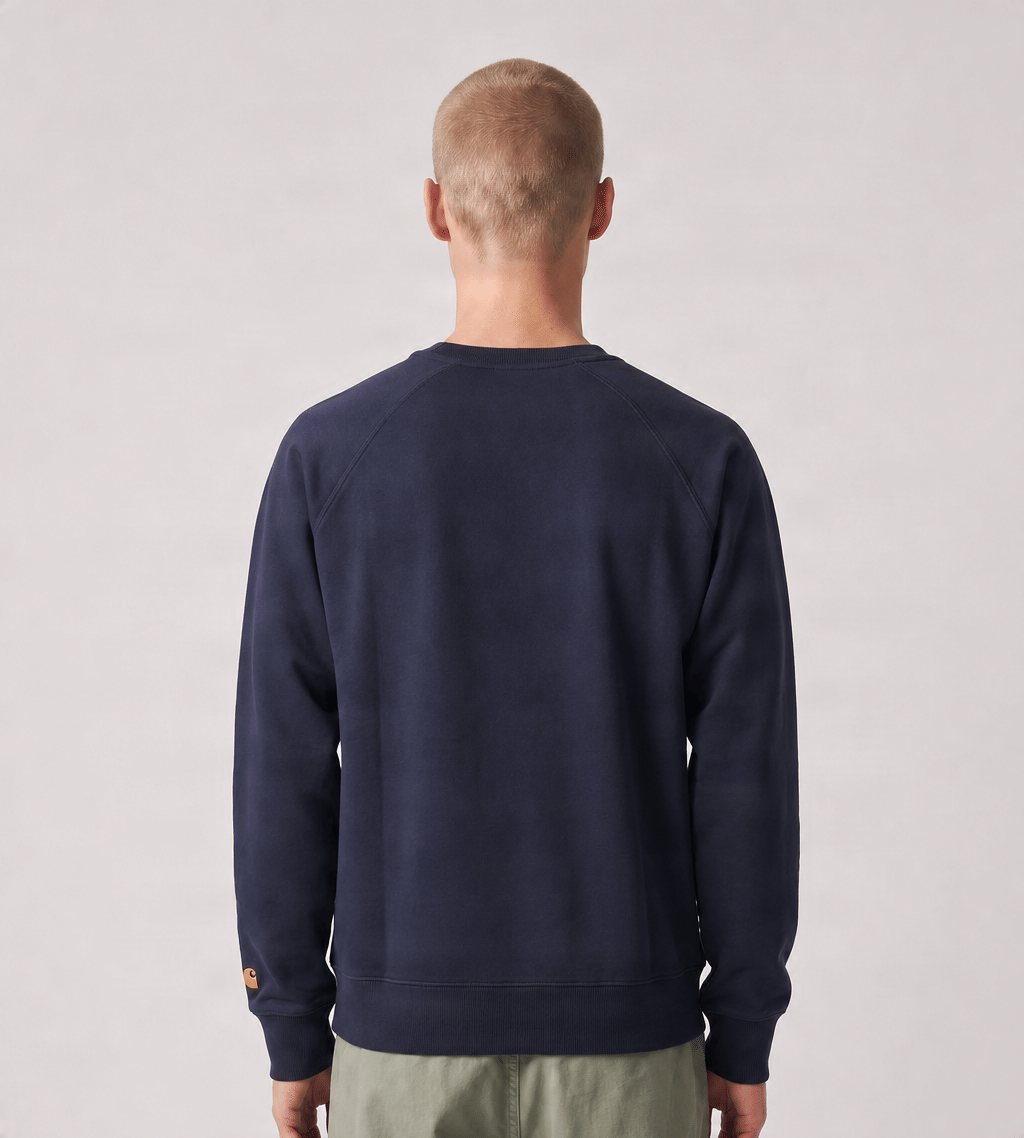 Carhartt WIP Chase Sweater Dark Navy Gold