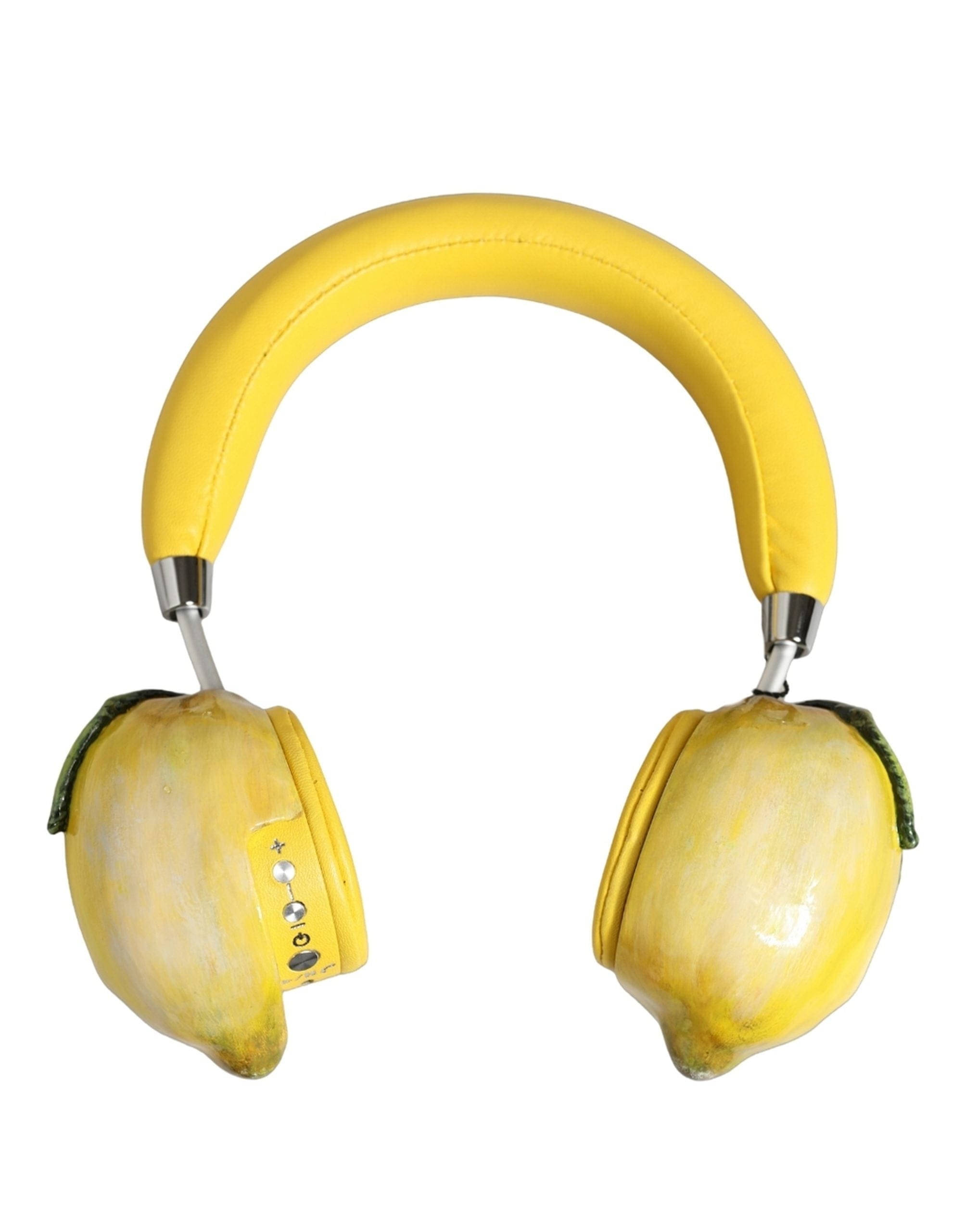 Dolce & Gabbana Yellow Vibrant Lemon Leather Headset Women's Headphones