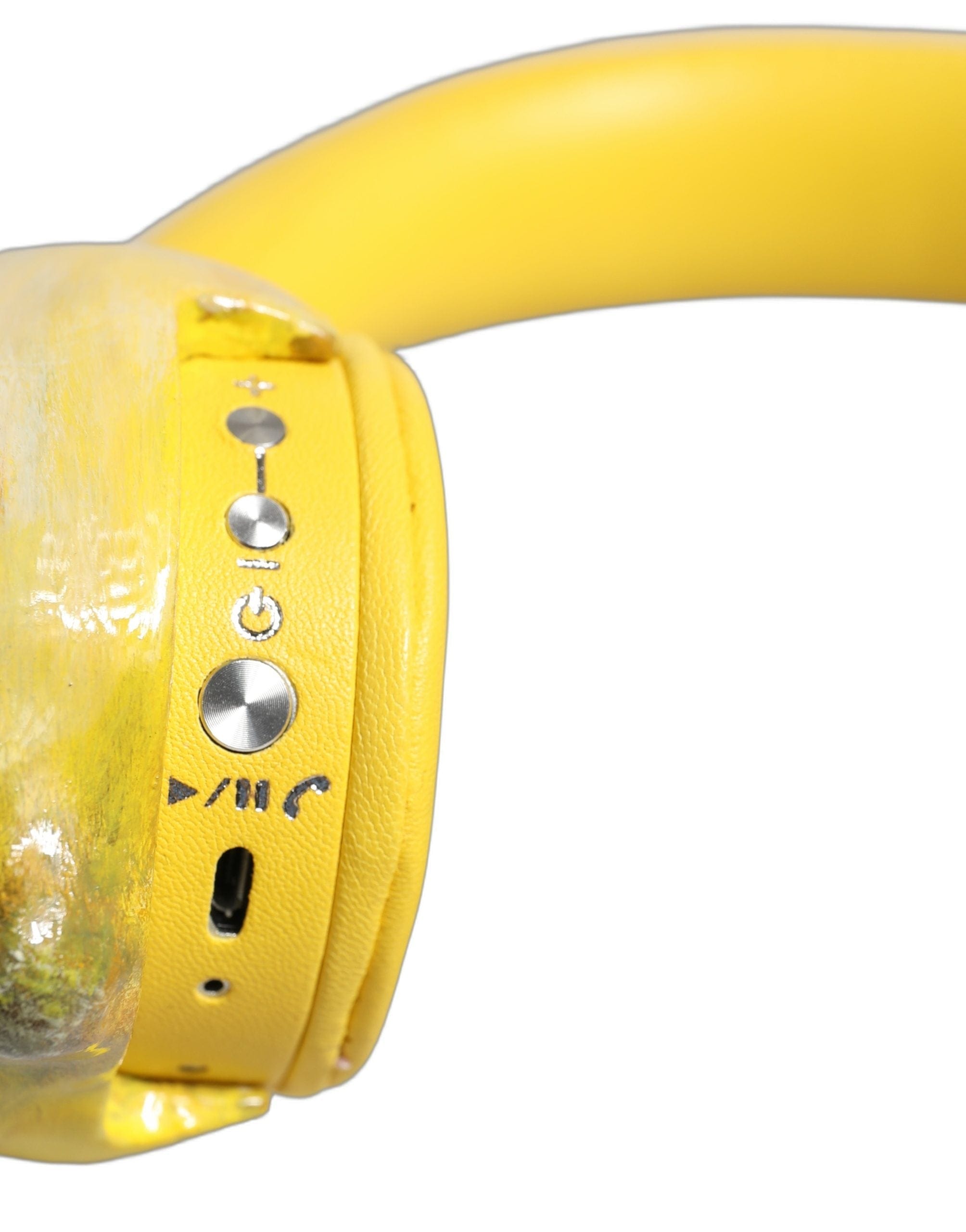 Dolce & Gabbana Yellow Vibrant Lemon Leather Headset Women's Headphones