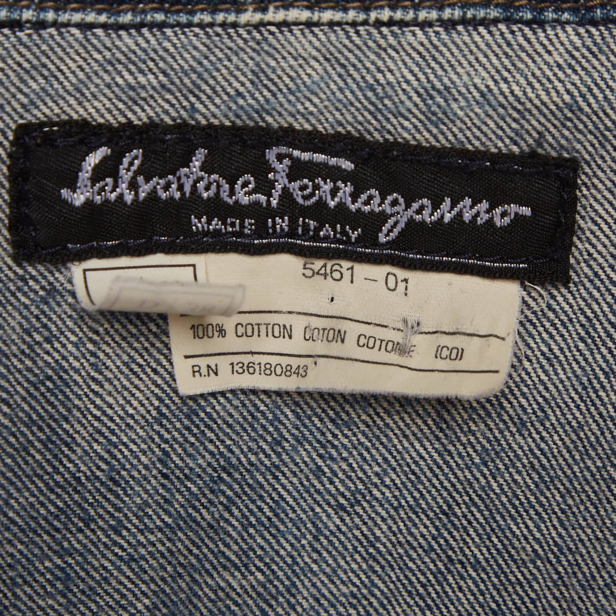 Salvatore Ferragamo Blue Denim Slim Fit Jacket