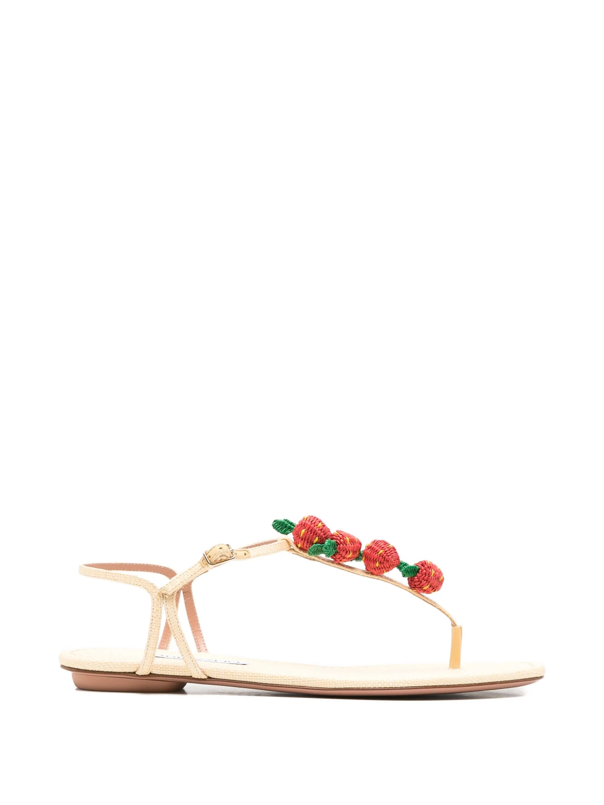 Aquazzura Fragolina Sugar strawberry - embellishment sandals