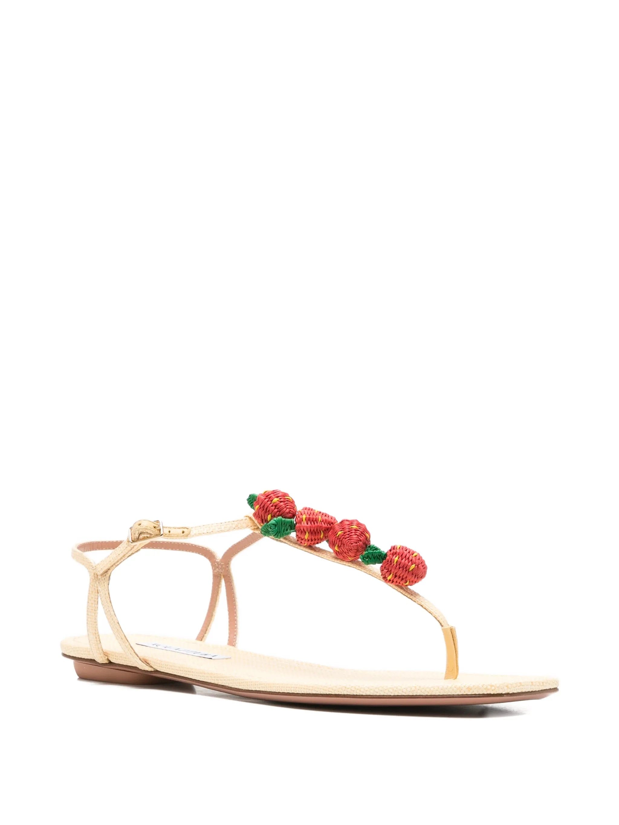 Aquazzura Fragolina Sugar strawberry - embellishment sandals