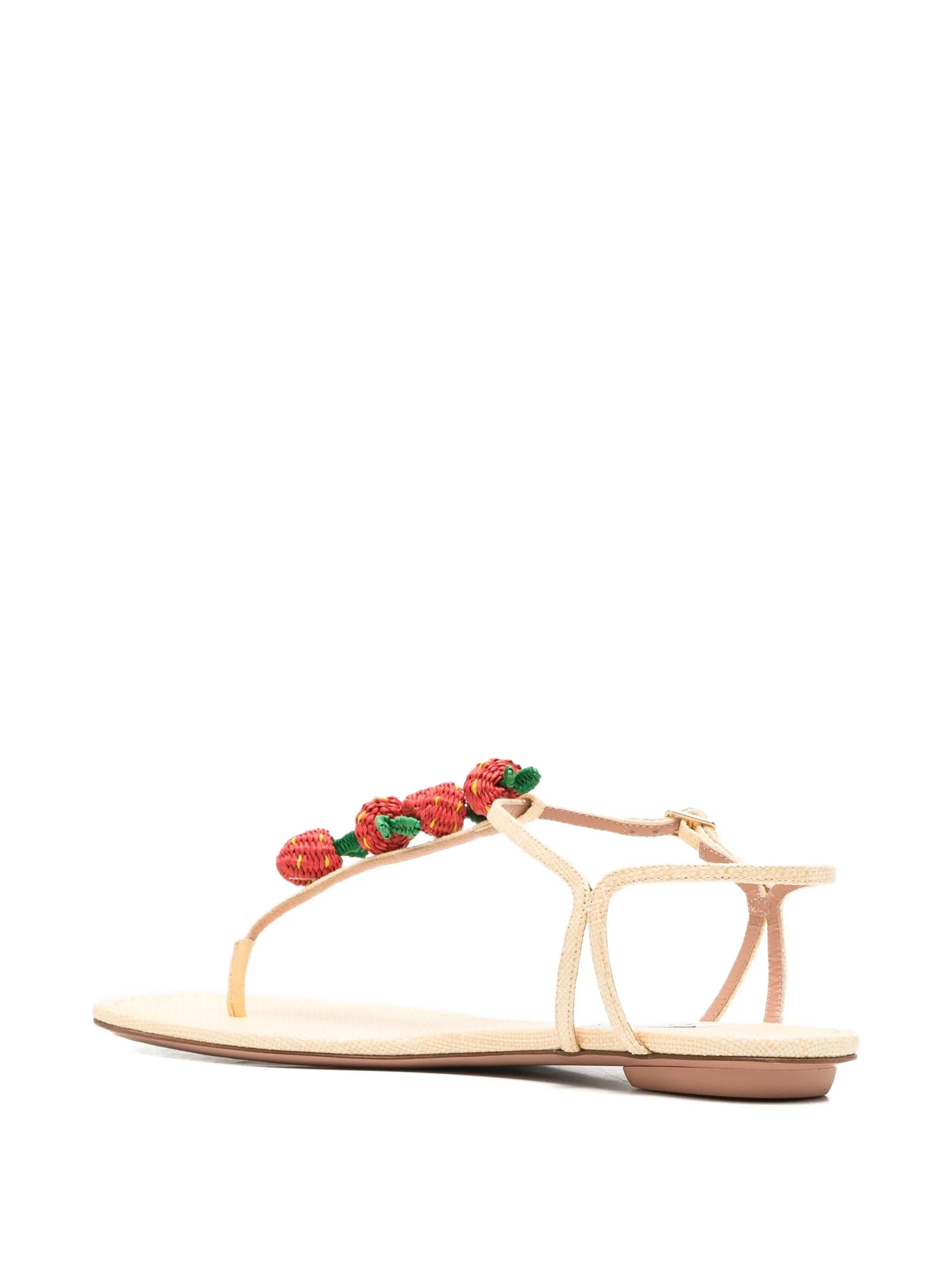 Aquazzura Fragolina Sugar strawberry - embellishment sandals