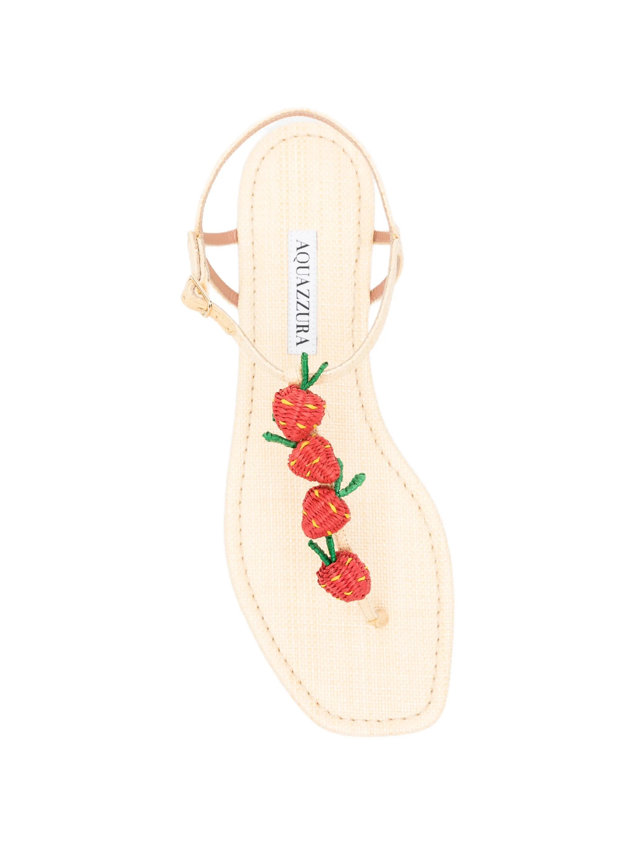 Aquazzura Fragolina Sugar strawberry - embellishment sandals