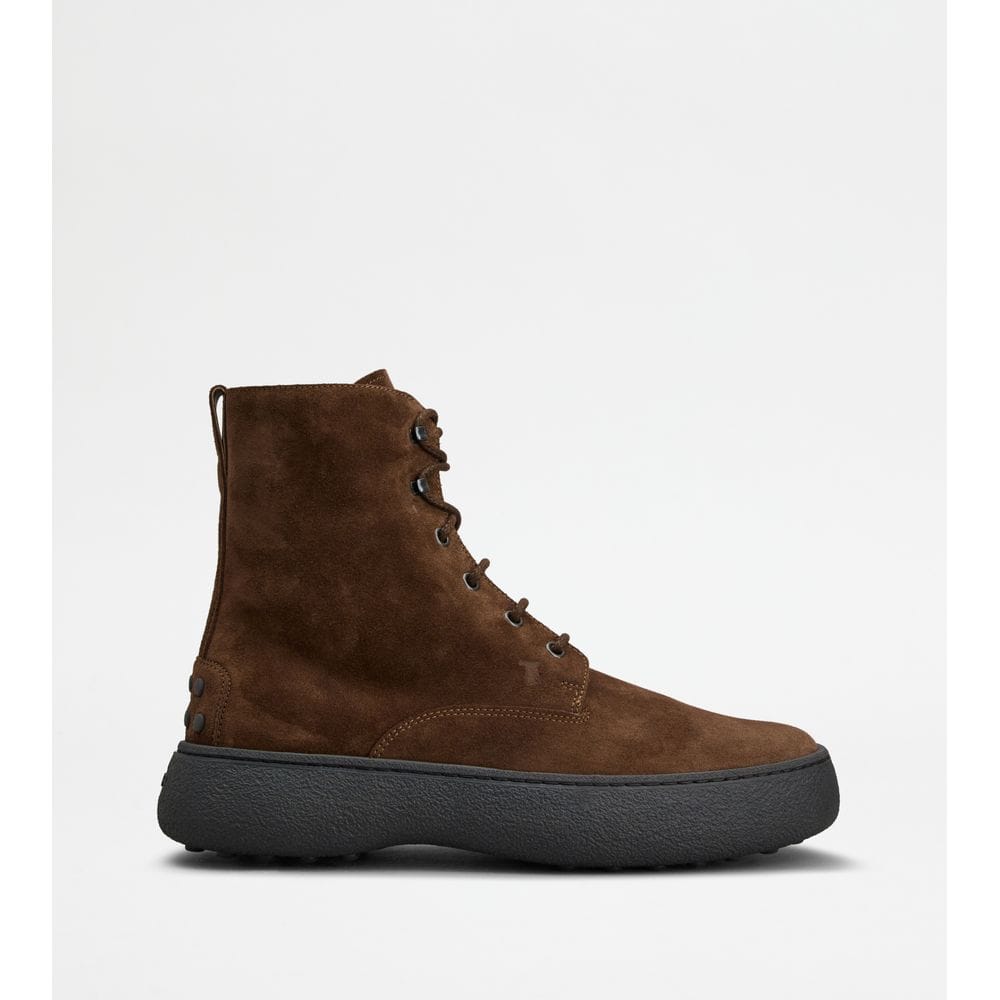 Tod's Tods W. G. Heritage Lace - Up Ankle Boots In Suede Brown Mens