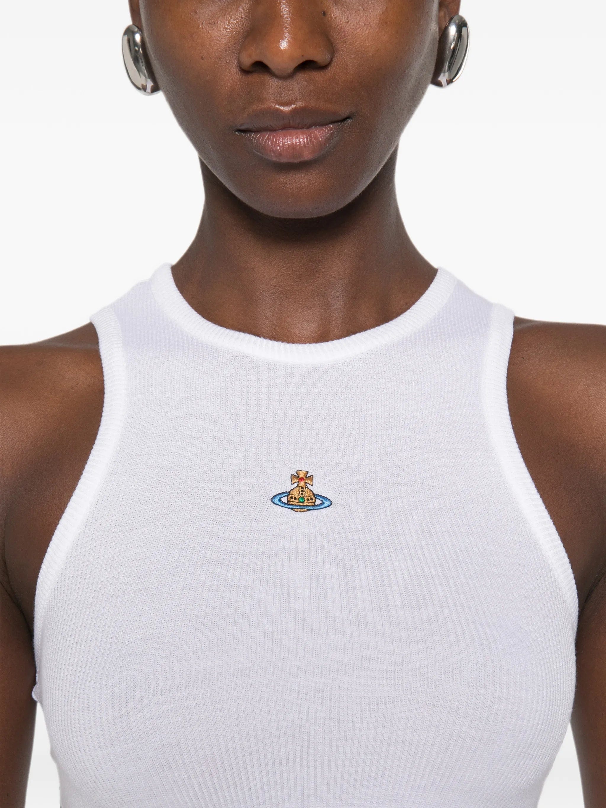 Vivienne Westwood 90s orb - embroidered ribbed vest