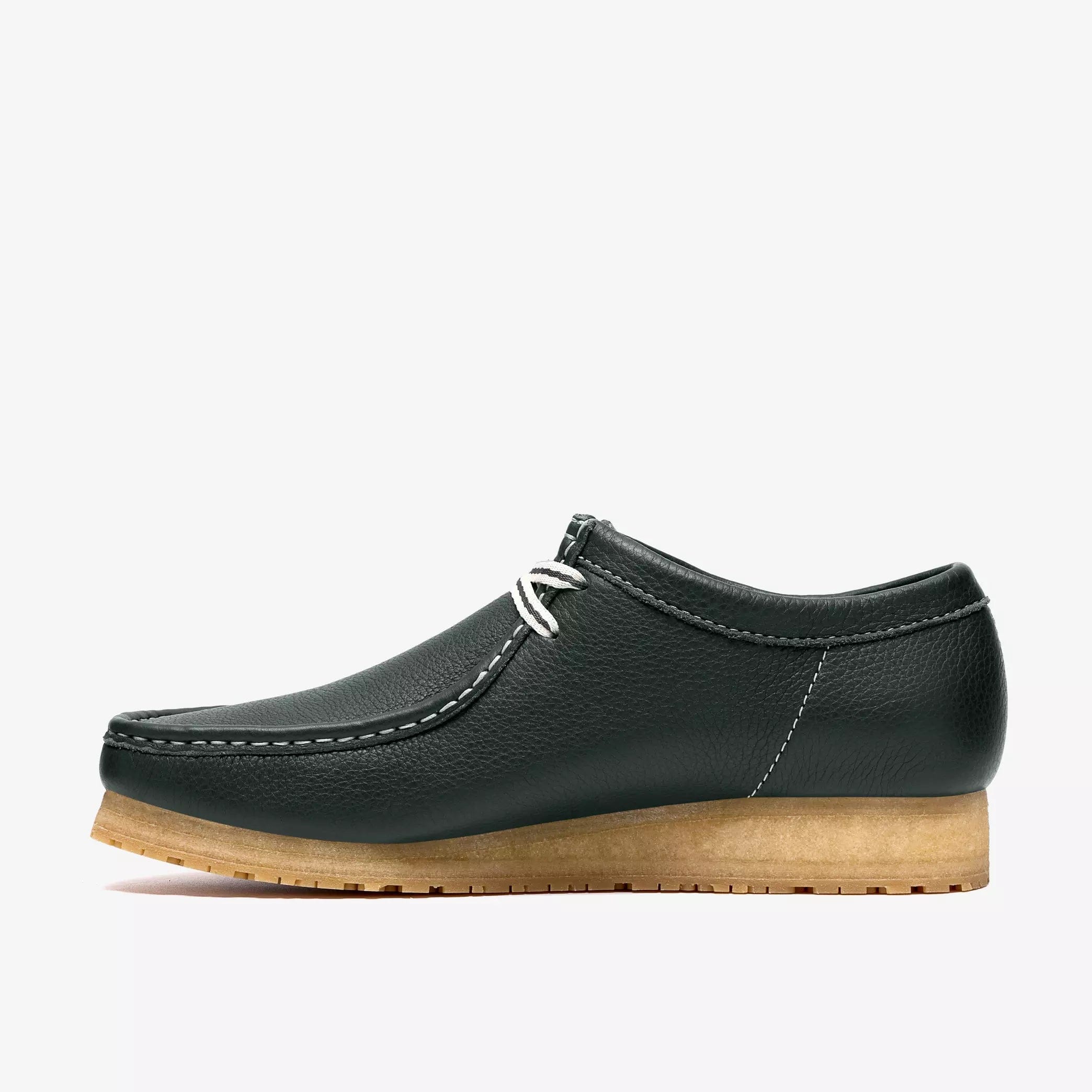 Clarks Wallabee RB Mens Shoes Color: Dark Green Leather Style: 26185656
