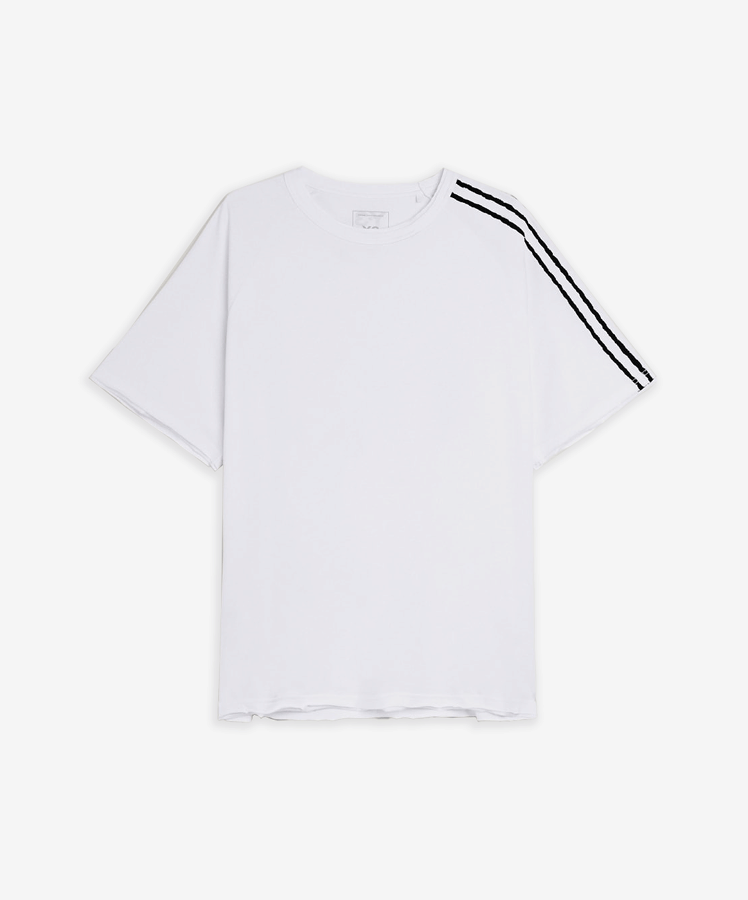 Y - 3 | RAW EDGE 3 STRIPES SHORT SLEEVE T-Shirt { CHALK WHITE