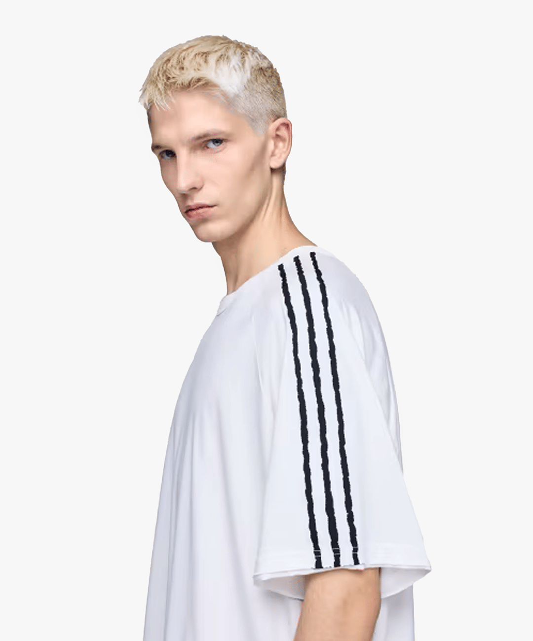 Y - 3 | RAW EDGE 3 STRIPES SHORT SLEEVE T-Shirt { CHALK WHITE